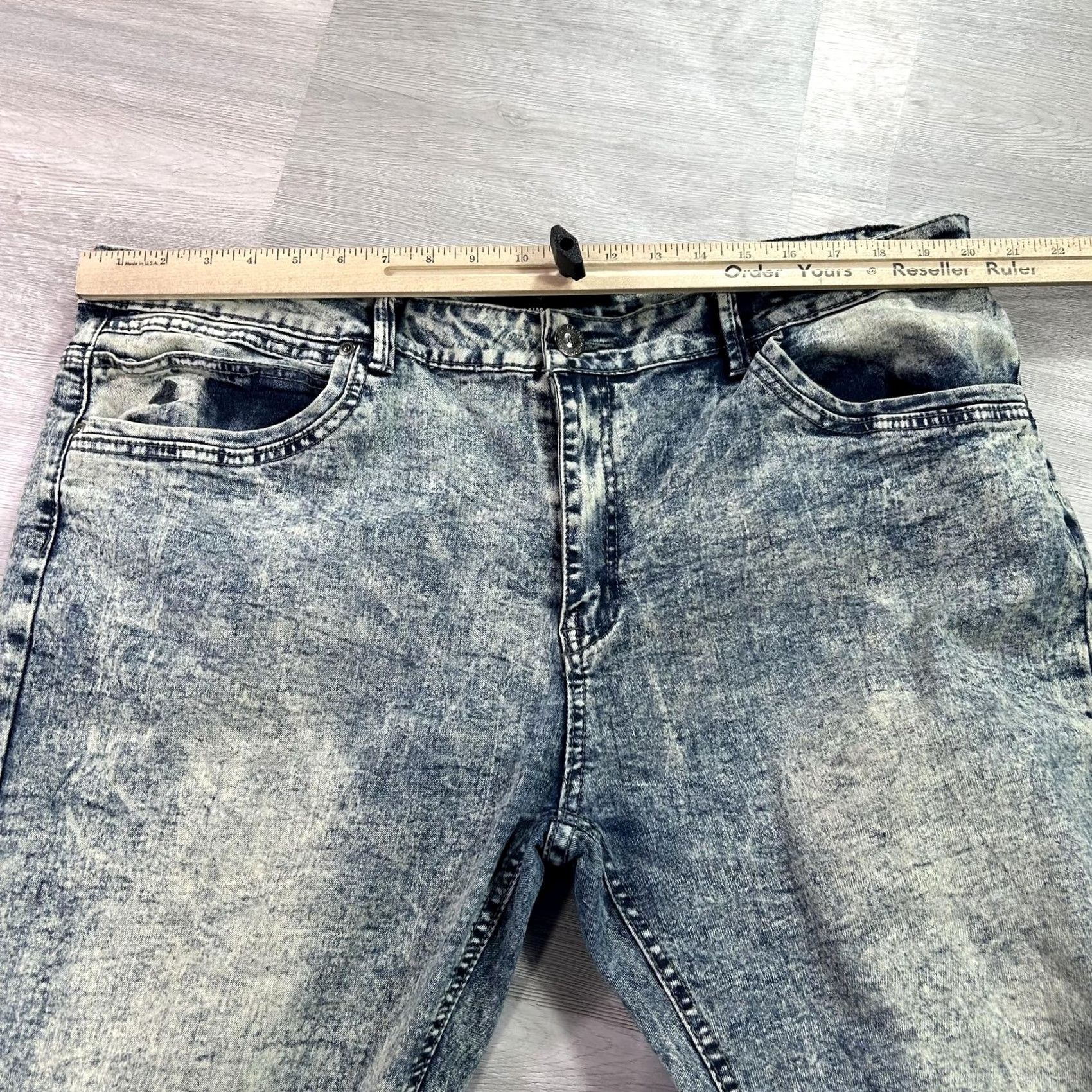 Rocawear VTG Rocawear Jeans Mens 40x32 Blue Acid Wash Stretch Denim Straight Y2K Hip Hop Size US 40 / EU 56 - 5 Thumbnail