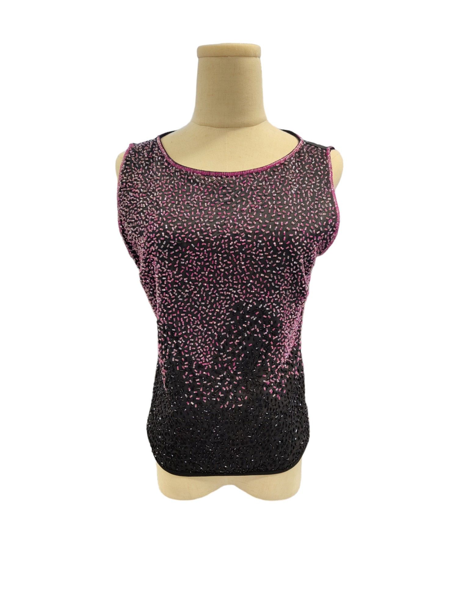 Escada Escada Black Top With Violet Sequenced Front Size S / US 4 / IT 40 - 2 Thumbnail