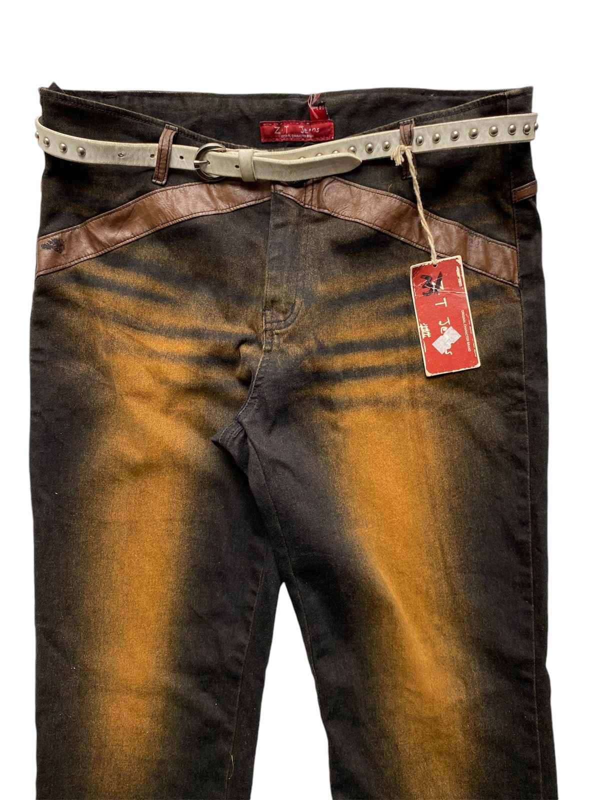 If Six Was Nine × Japanese Brand × Le Grande Bleu (L.G.B.) Zero Time jeans flared waxed streetch pants lgb style Size US 33 - 3 Thumbnail