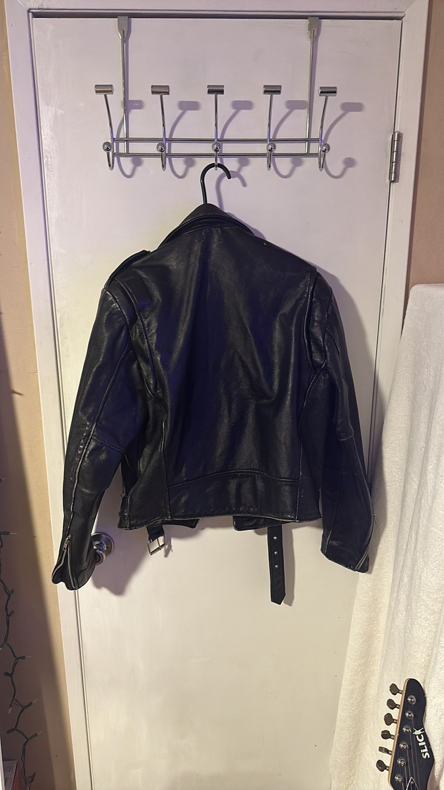 Other Vintage Black Leather Motorcycle Jacket size 40 (large) Size US L / EU 52-54 / 3 - 2 Thumbnail