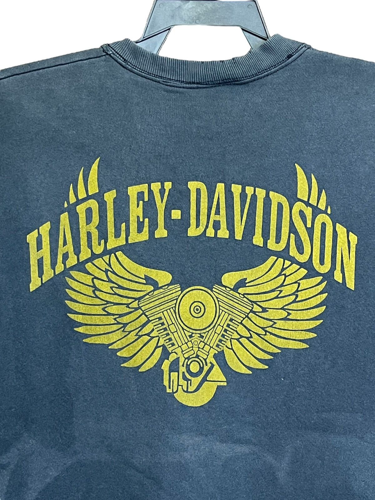 Harley Davidson SICK🔥VINTAGE 90s HARLEY DAVIDSON FLAME DISTRESSED SWEATS Size US L / EU 52-54 / 3 - 4 Thumbnail