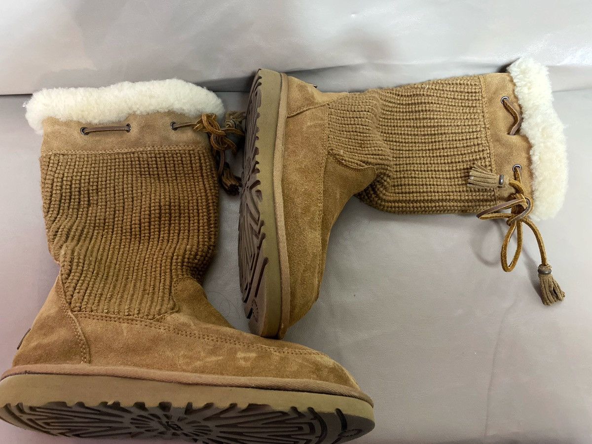 Vintage Ugg Australia Suburb Crochet 5921 chestnut Mid Calf
