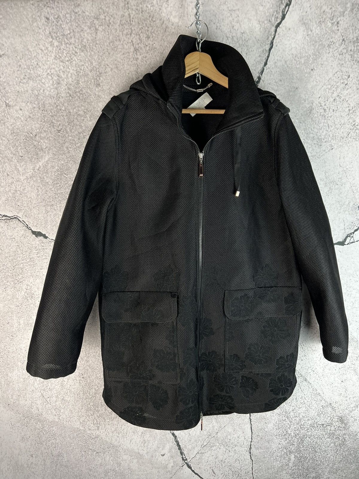 image of Vintage Escada Sport Designer Mesh Coat in Black, Women's (Size Medium)
