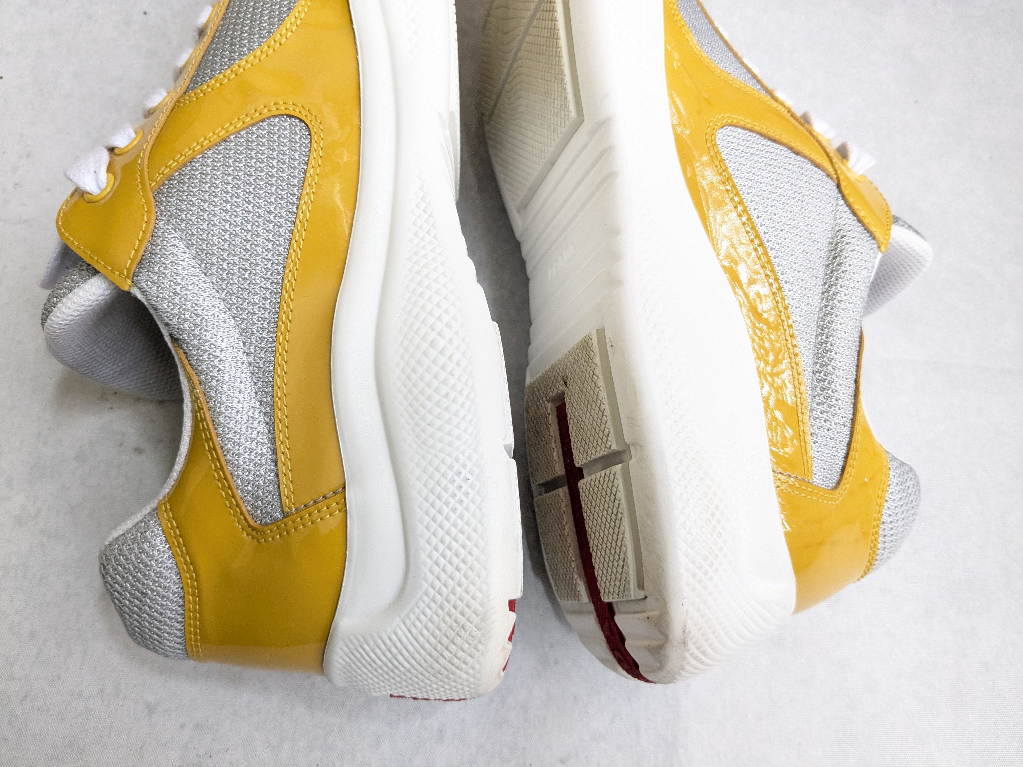 Prada America's Cup Yellow 9.5 Low Top Patent Leather