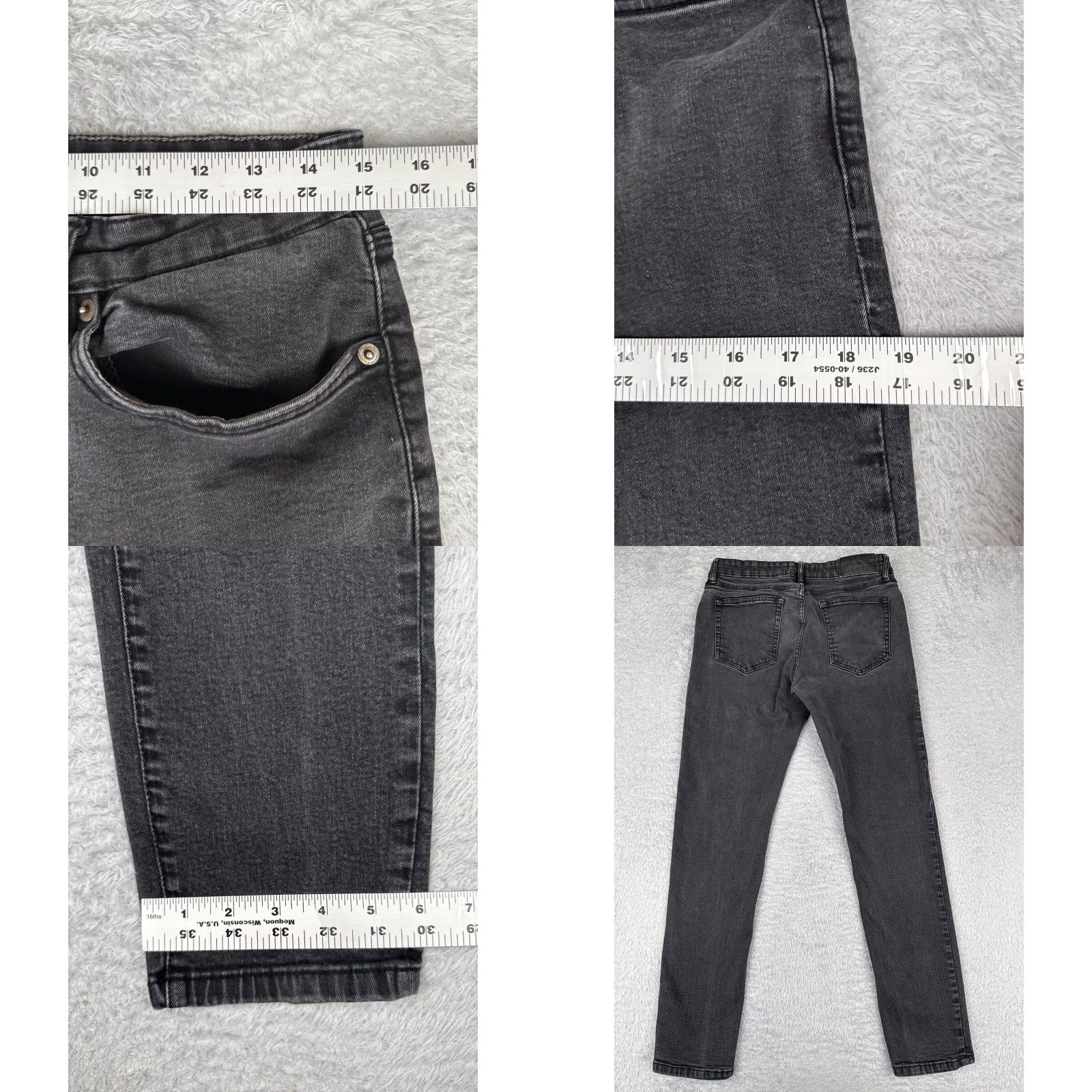 Vintage Tahari Jeans Womens 32 Black Skinny Distressed Cotton Blend Mid Rise 30x30 Size 24" / US 00 / IT 34 - 9 Thumbnail