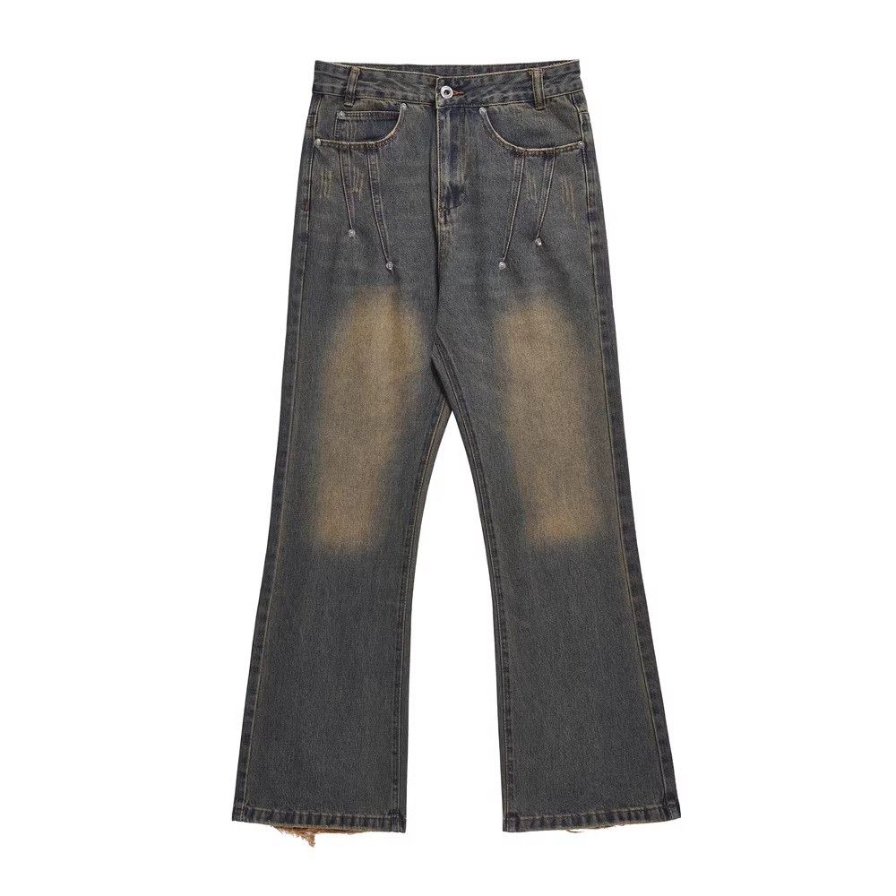 Japanese Brand × Jean Men's American retro washed distressed flared jeans Size US 32 / EU 48 - 1 Thumbnail