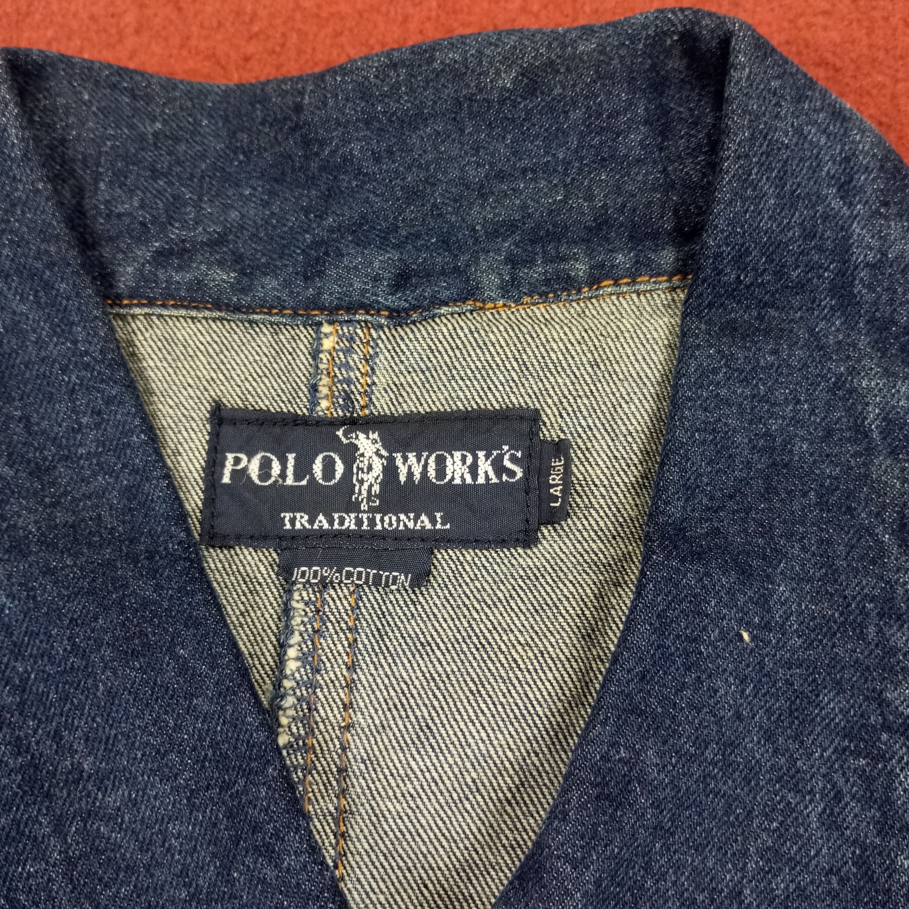 Polo Ralph Lauren × Vintage Polo Works Traditional Fashion Style Denim Jacket Size US L / EU 52-54 / 3 - 5 Thumbnail