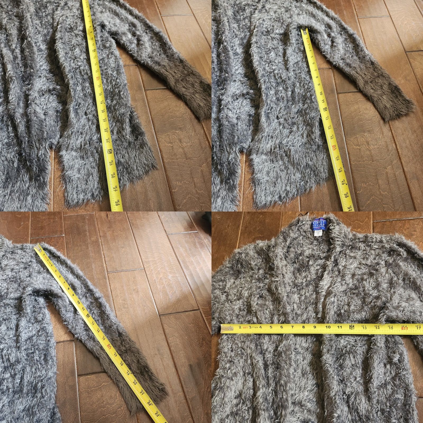 Sears Simply Styled By Sears Women's Cardigan Gray Open Front Fur Knit Coat M 90s Womens Size M / US 6-8 / IT 42-44 - 8 Thumbnail