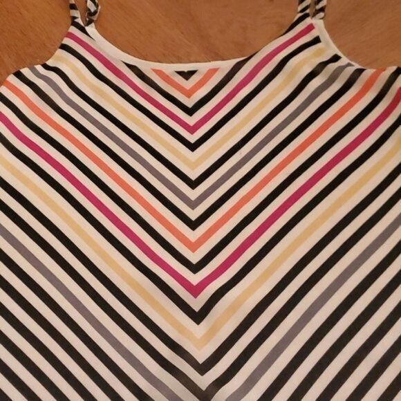 Designer CAbi Linea Cami Adjustable Spaghetti Straps Striped Dressy L Size XS / US 0-2 / IT 36-38 - 3 Thumbnail