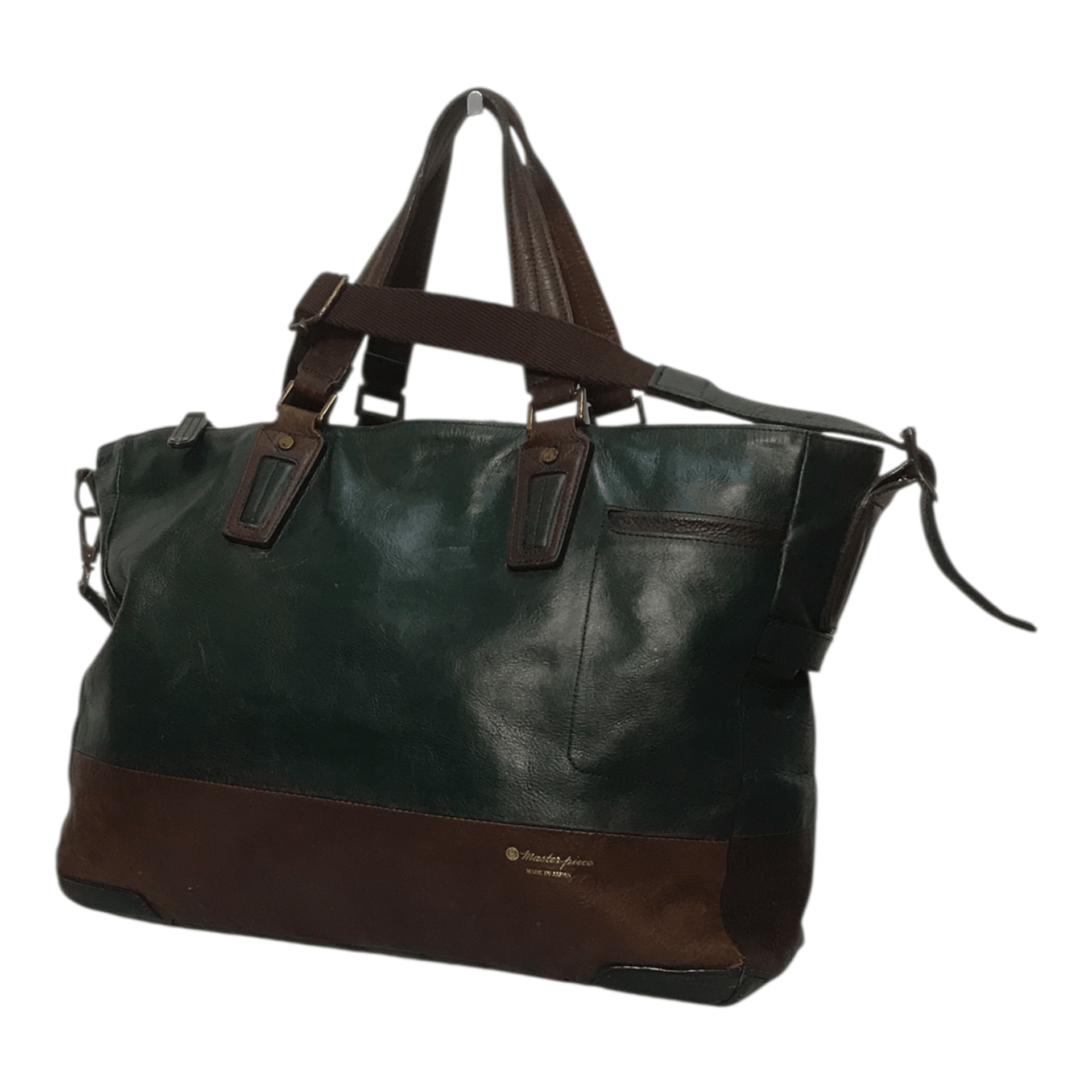 MasterPiece Masterpiece Dark Green Leather Tote/Sling Bag Size ONE SIZE - 3 Thumbnail