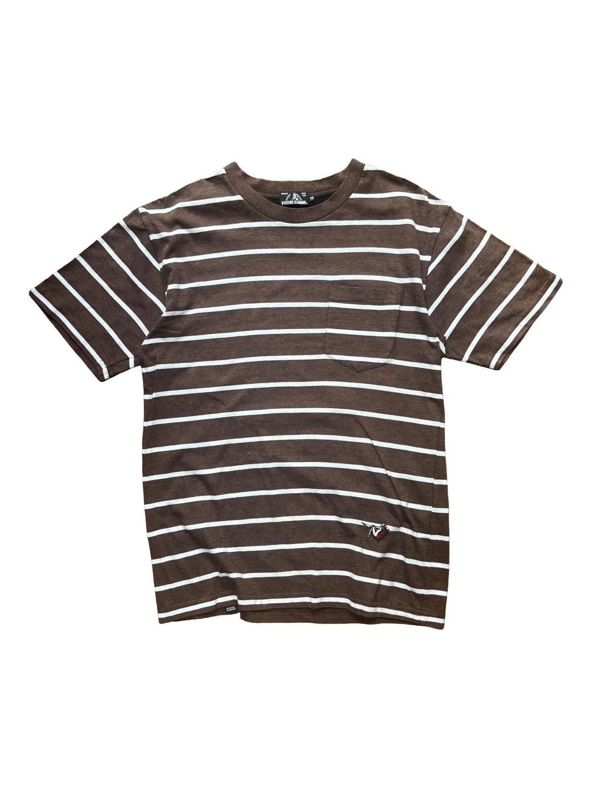 Hysteric Glamour Hysteric Glamour Striped T Shirt Brown White XS Size US XS / EU 42 / 0 - 1 Thumbnail