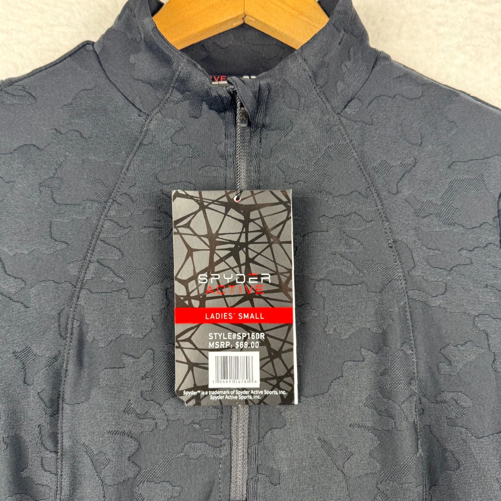 Spyder VINTAGE Spyder Pullover Camouflage Black Mock Neck Zip Running Activewear Women S SP160R (Note: If not vintage, adjust accordingly) Size S / US 4 / IT 40 - 3 Thumbnail