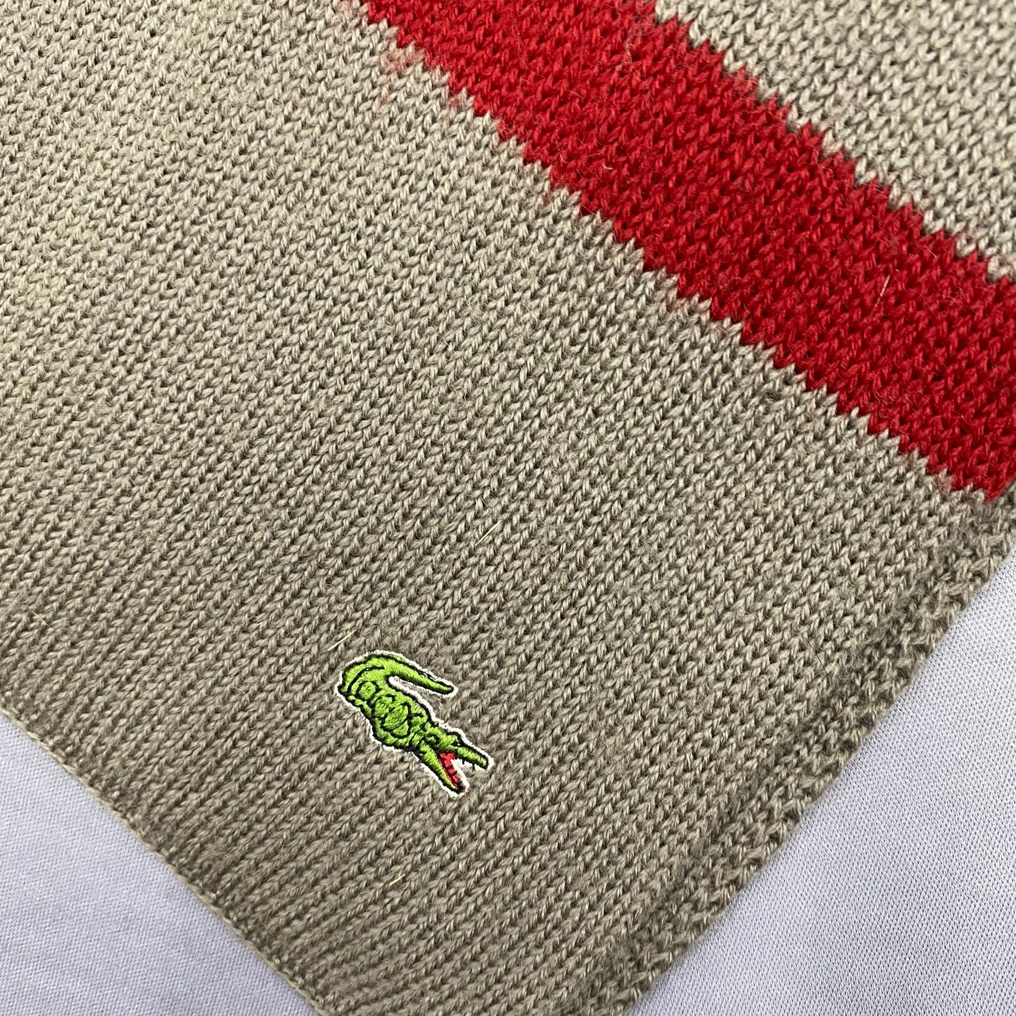 Lacoste Vintage Lacoste Scarf Muffler Wool Ribbed Knit Scarves Size ONE SIZE - 4 Thumbnail