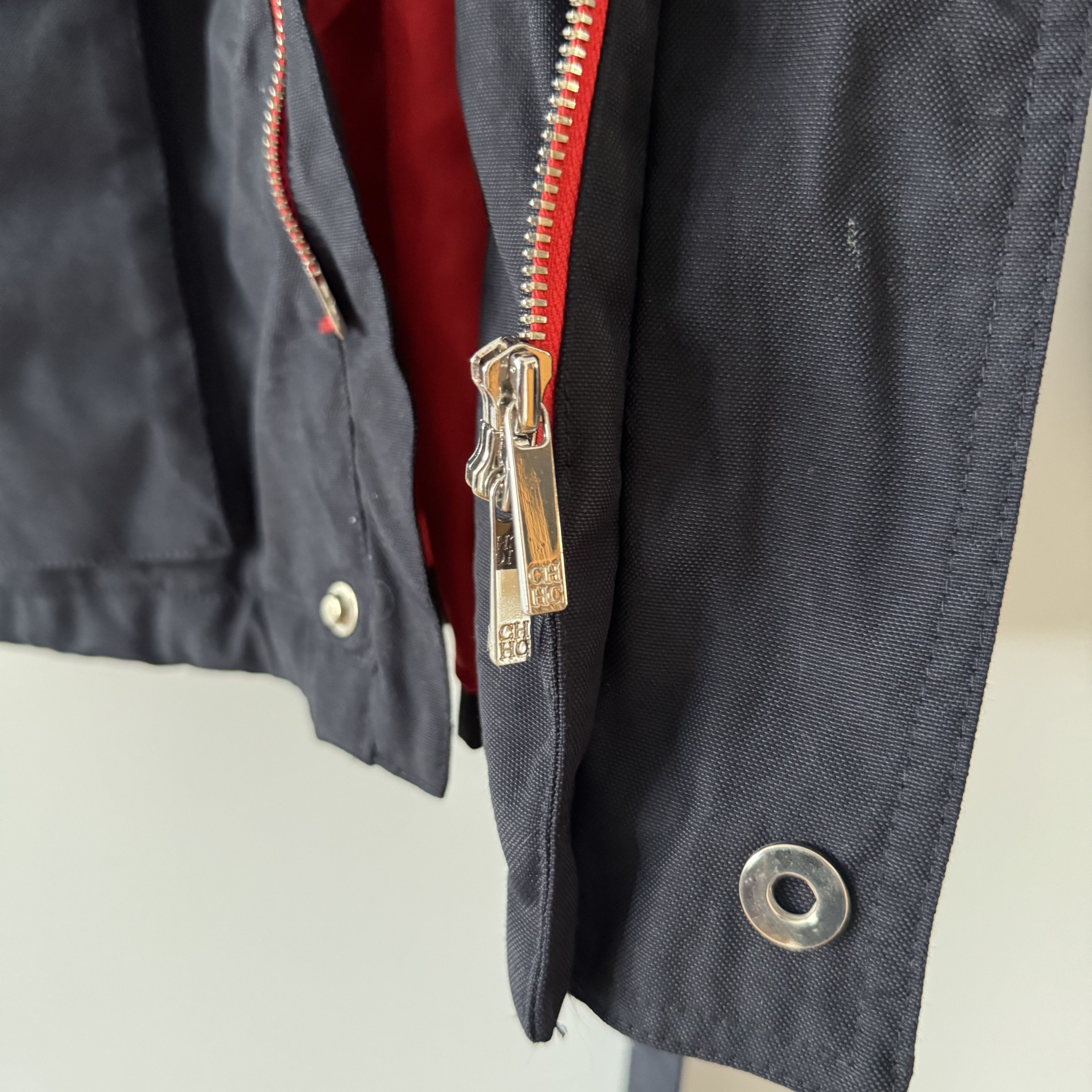 Carolina Herrera Men's Carolina Herrera Navy Blue Belted Motorcycle Jacket Size US M / EU 48-50 / 2 - 15 Thumbnail