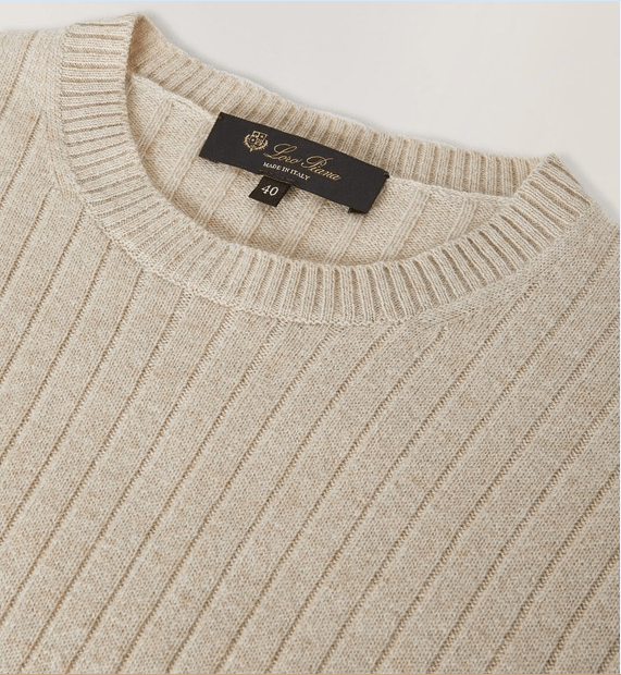 Loro Piana o1w1db10724 Maras Crewneck Sweater in Beige Size XXL / US 16-18 / IT 52-54 - 3 Thumbnail