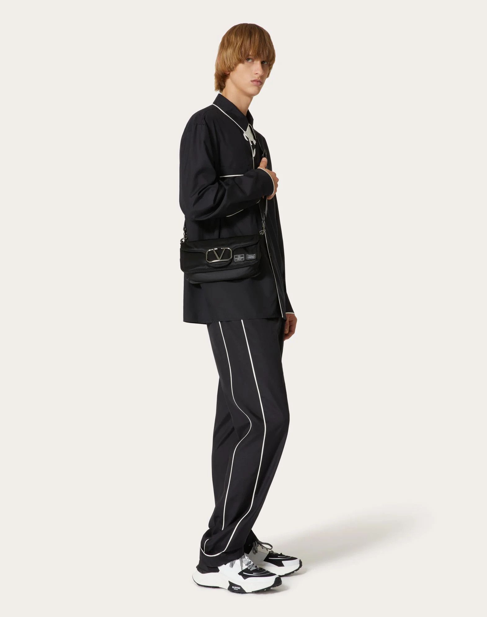 Valentino o1s22i1n1224 Silk Poplin Shirt in Black Size US M / EU 48-50 / 2 - 2 Thumbnail