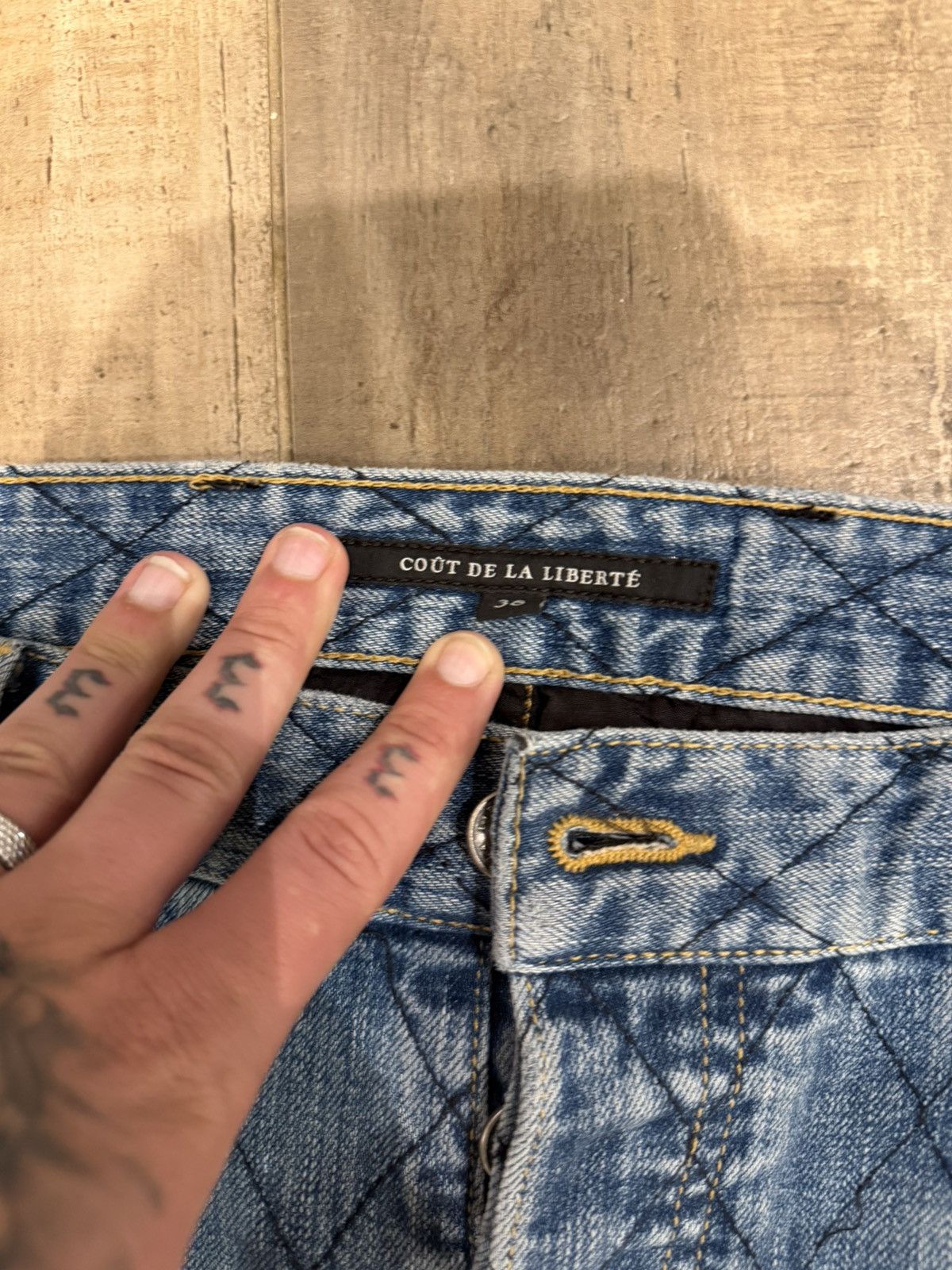 Cout de la Liberte Cout De la liberate Blue Quilted Jeans Size US 38 / EU 54 - 4 Thumbnail