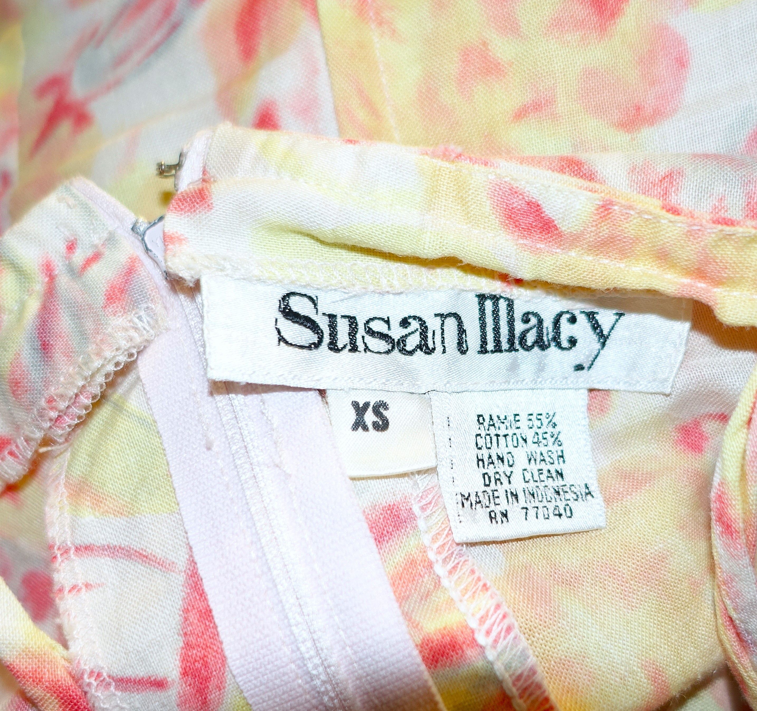 Vintage Vintage Susan Macy Orange Floral Off Shoulder Dress XS Size XS / US 0-2 / IT 36-38 - 8 Thumbnail