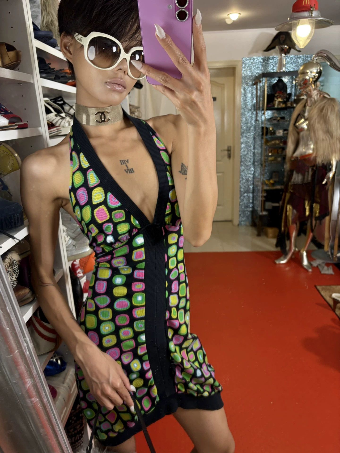 Kenzo KENZO Vintage Trippy Dot Halter-Back KnitDress XL Size XL / US 12-14 / IT 48-50 - 1 Thumbnail
