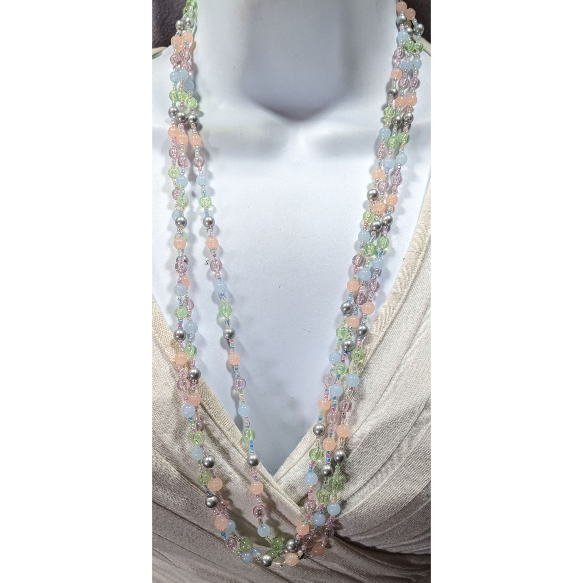 Other Coquette Pastel Whimsical Layered Beaded Necklace Size ONE SIZE - 2 Thumbnail