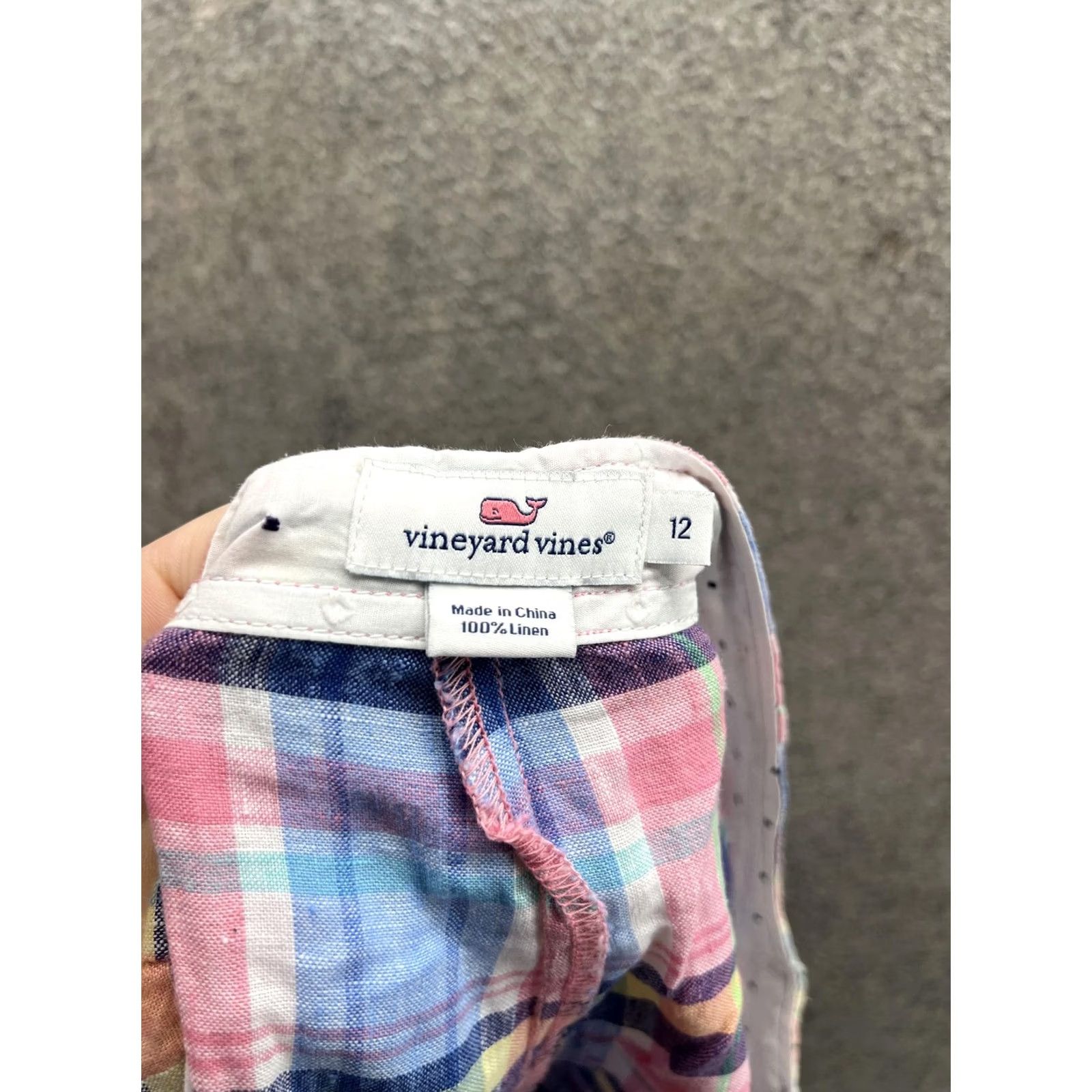 Vineyard Vines Vineyard Vines Shorts Womens 12 Multicolor Madras Linen Drawstring Casual Summer Size 34" / US 12 / IT 48 - 4 Thumbnail