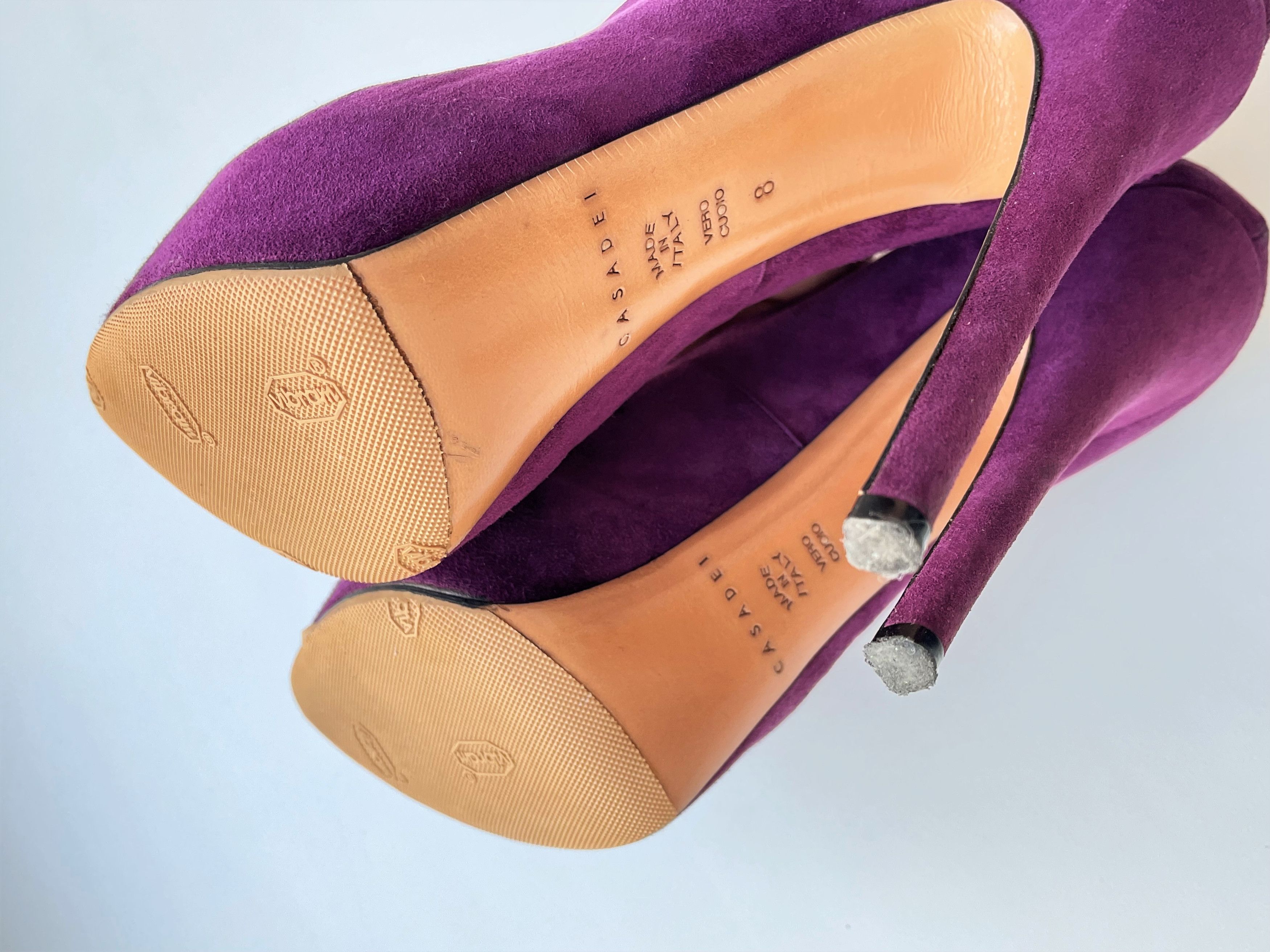 Casadei EUC Casadei 38 Women Dress Shoes Hidden Platform Suede Pumps Size US 8 / IT 38 - 7 Thumbnail