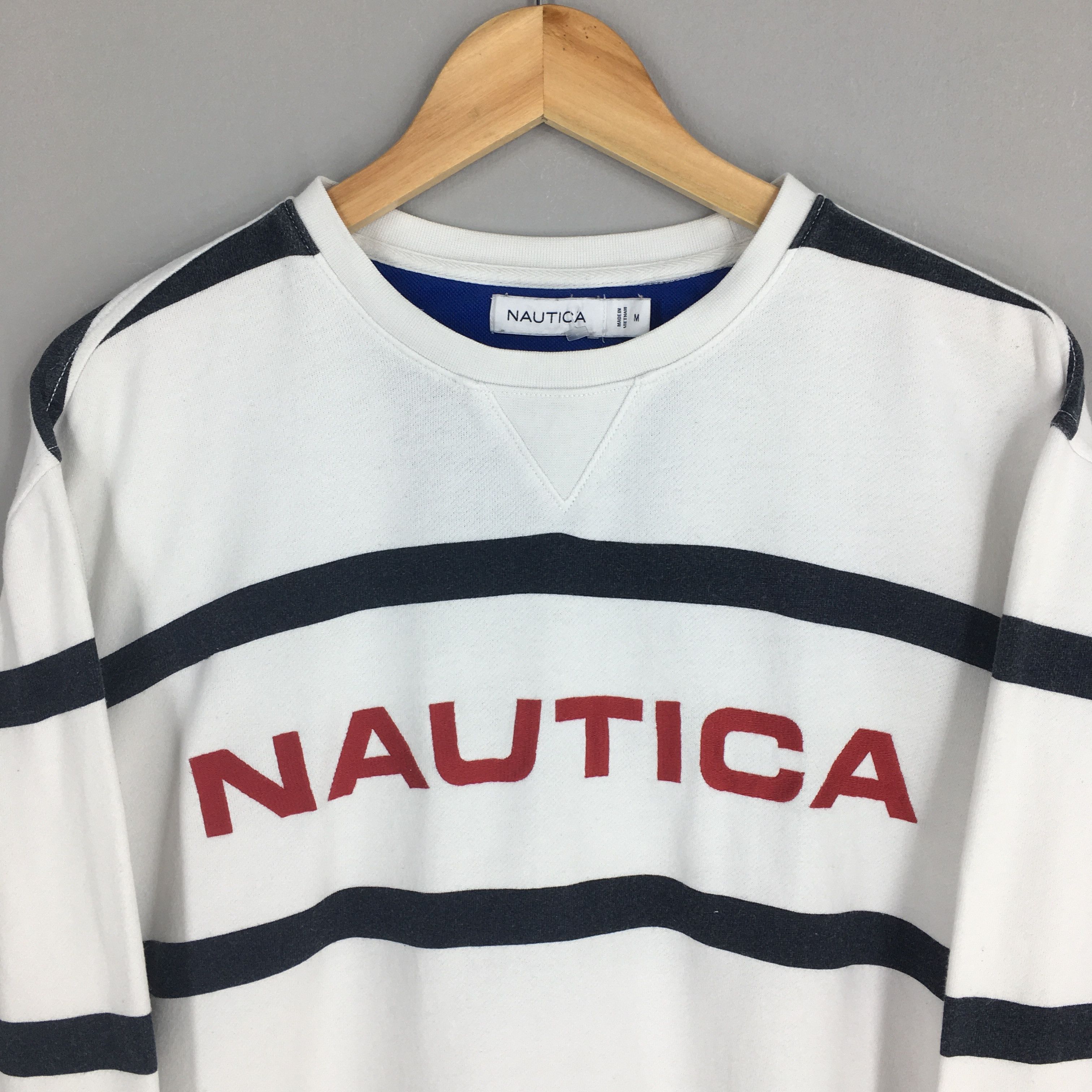 Nautica Vintage Nautica Sportswear White Black Stripe Medium Size US M / EU 48-50 / 2 - 2 Thumbnail