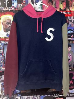 Supreme S Logo Colorblocked Hoodie | Grailed