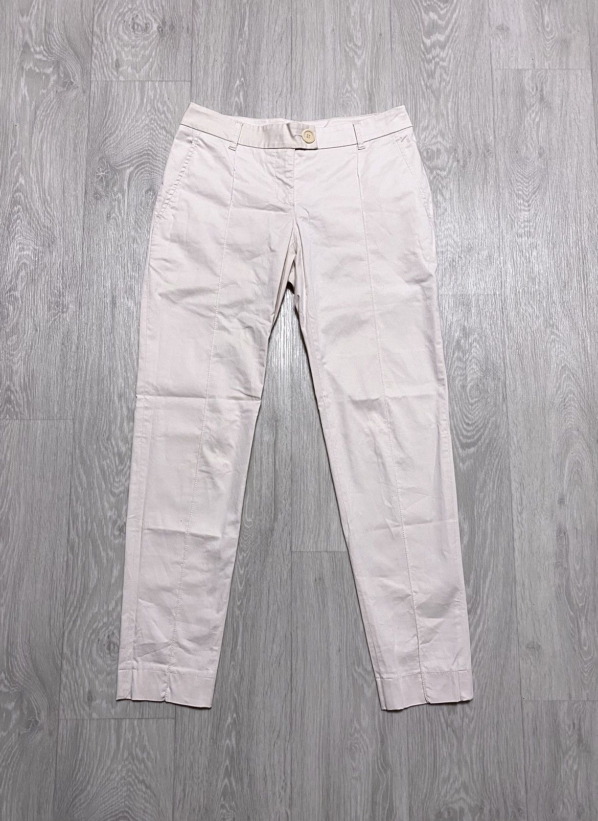 Moschino Women’s Moschino Cheap and Chic Beige Cotton Trousers Pants Size 28" / US 6 / IT 42 - 2 Thumbnail