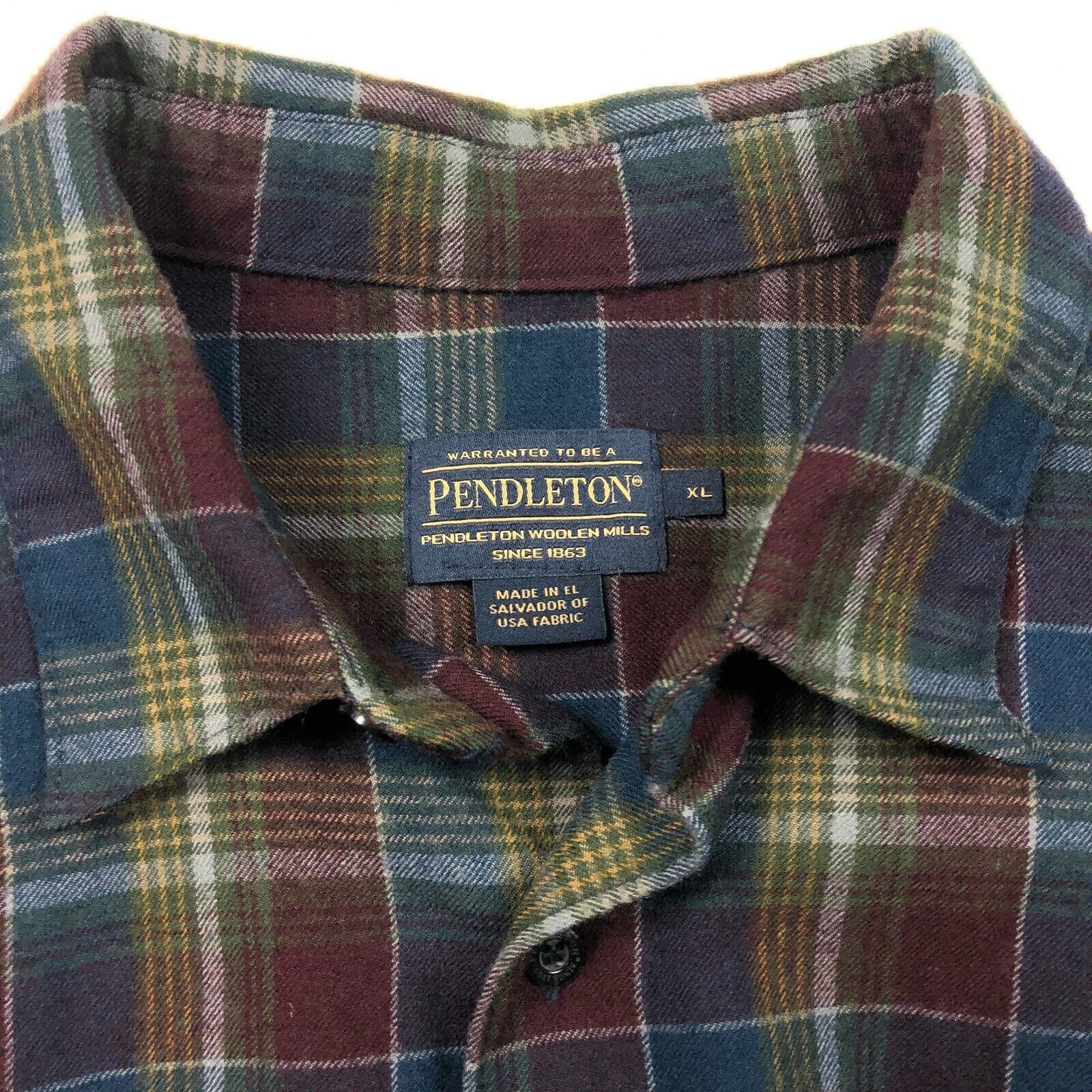 Pendleton × Vintage Pendleton Wool Plaid Flannel Button Up Shirt Size XL Purple Size US XL / EU 56 / 4 - 3 Thumbnail