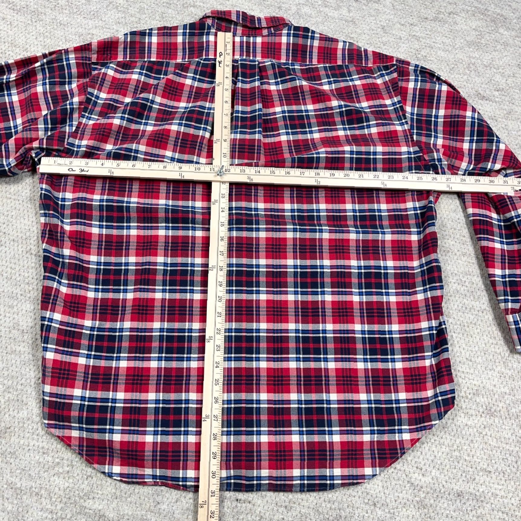 Ralph Lauren Ralph Lauren Shirt Men Large Red Blue Plaid Button Up OCBD Size US L / EU 52-54 / 3 - 6 Thumbnail