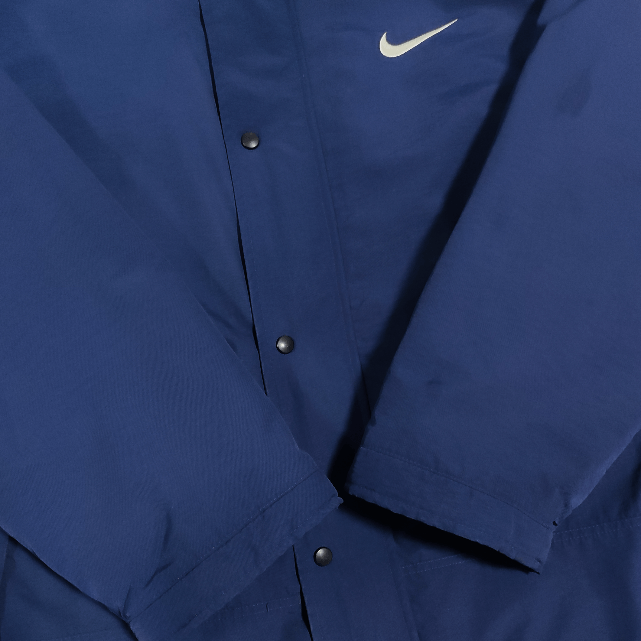 Nike × Vintage 90s Vintage Nike Big Swoosh Logo Denim Jacket Rare Size XL Size US XL / EU 56 / 4 - 4 Thumbnail