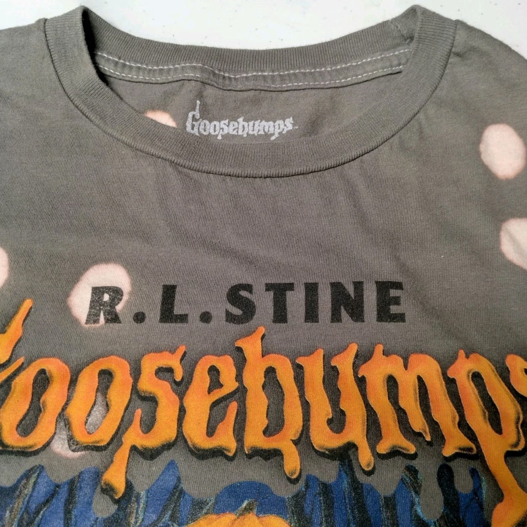 Vintage Goosebumps Shirt Women Medium Cropped Gray Bleach Dyed Pumpkin Head Graphic Shirt Size M / US 6-8 / IT 42-44 - 6 Thumbnail
