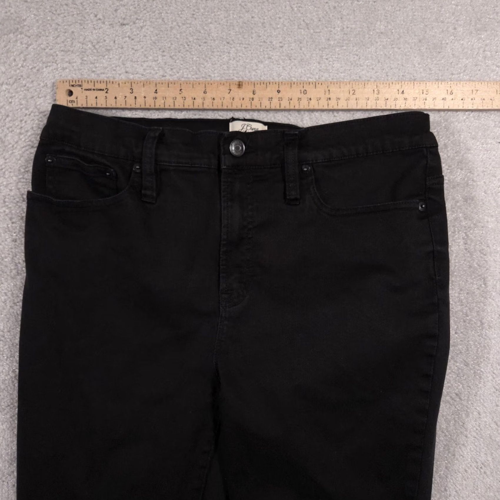 J.Crew J.Crew Jeans Womens 32 Black 9-Inch High-Rise Toothpick Skinny Leg Denim Zip Fly Size 24" / US 00 / IT 34 - 7 Thumbnail