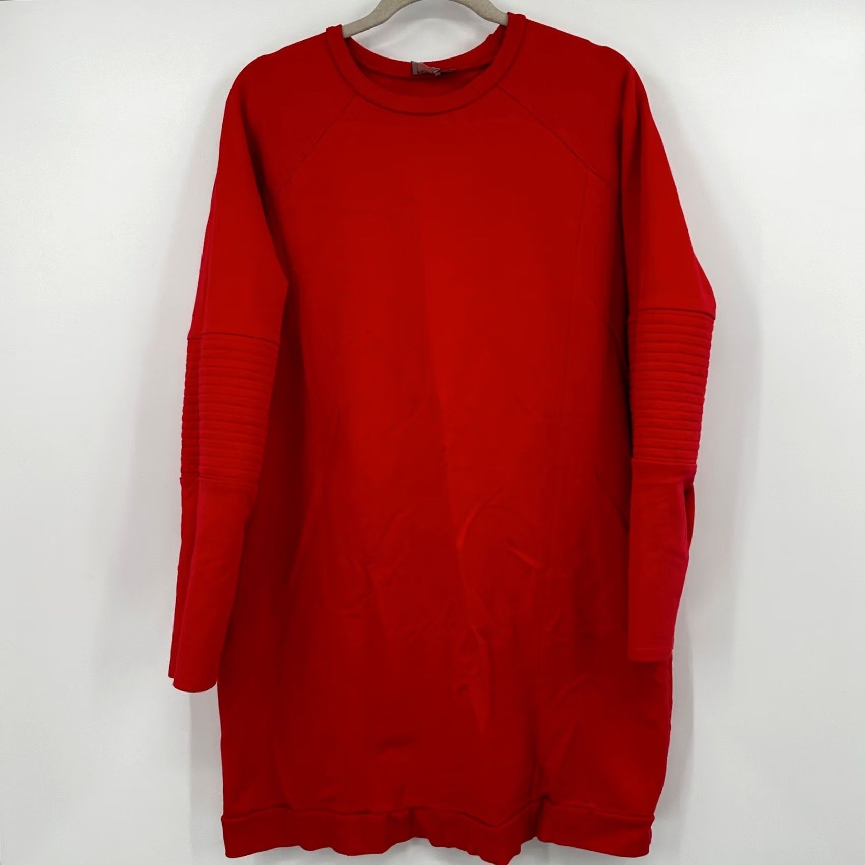 Asos ASOS red long sleeve crew neck sweatshirt dress moto elbow details US 16 Size XXL / US 16-18 / IT 52-54 - 2 Thumbnail