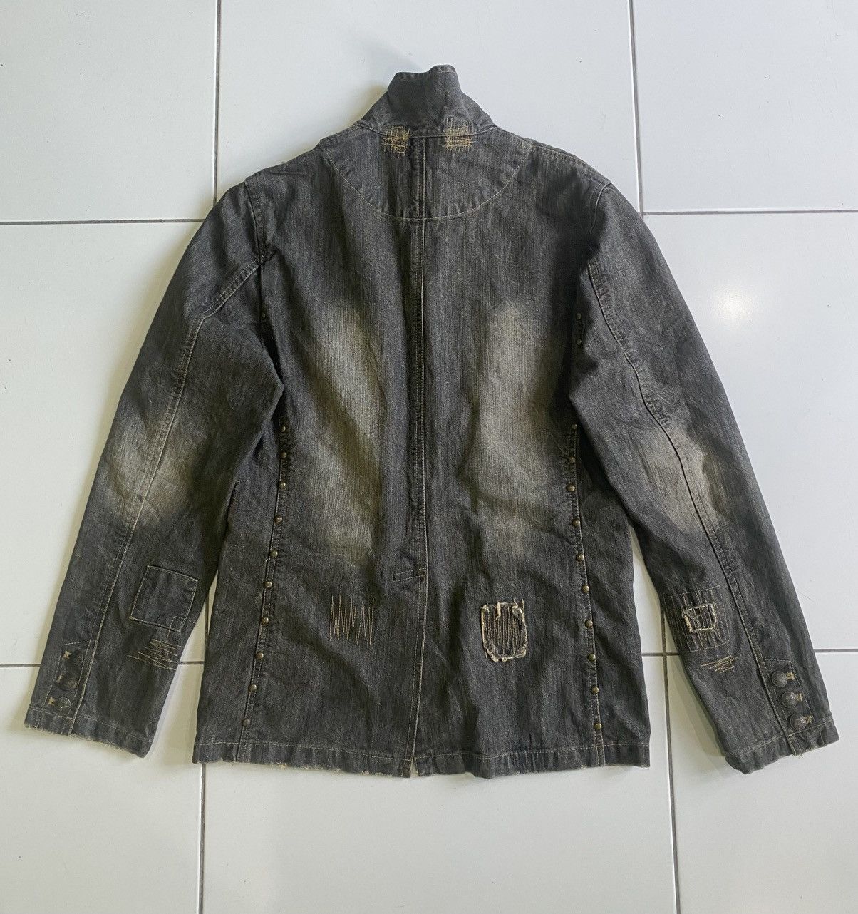 In The Attic Vintage In the attic indigo patwork Tartan black Jacket Size L / US 10 / IT 46 - 2 Thumbnail