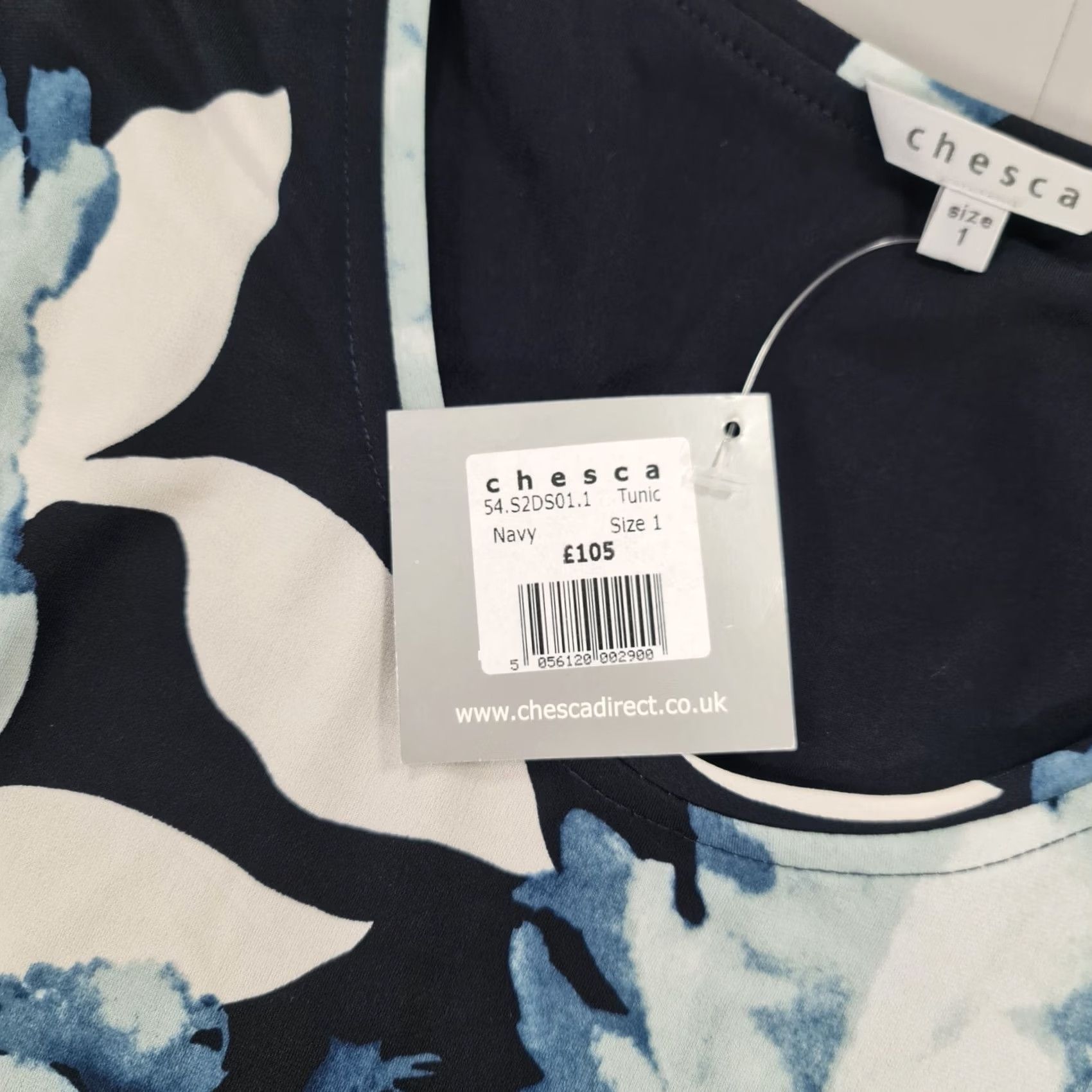 Vintage Chesca Womens Blouse Navy Blue Size 1 Tunic Floral 12-14 UK Size XL / US 12-14 / IT 48-50 - 5 Thumbnail