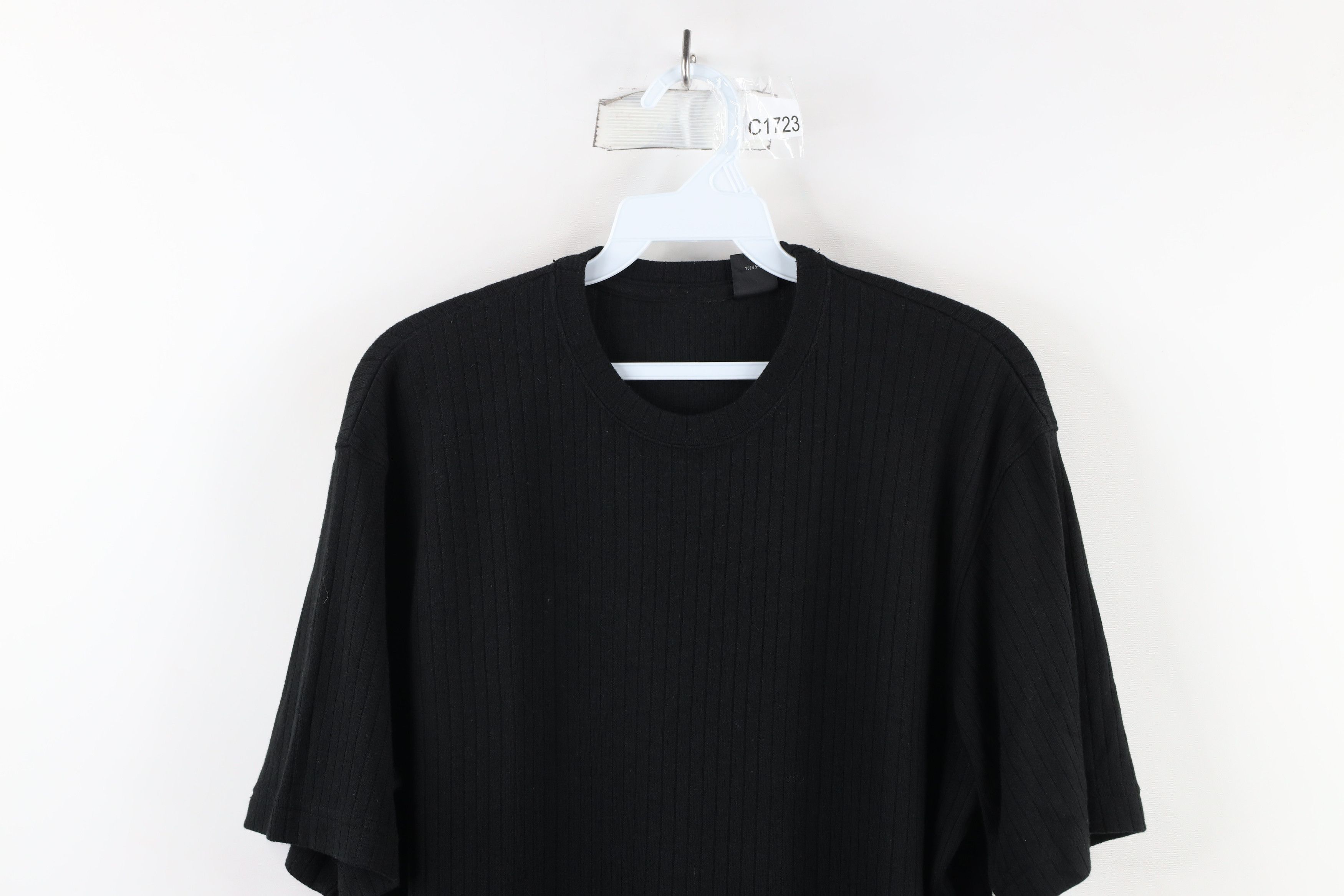 Vintage Vintage 90s Streetwear Ribbed Knit Short Sleeve T-Shirt Size US M / EU 48-50 / 2 - 2 Thumbnail