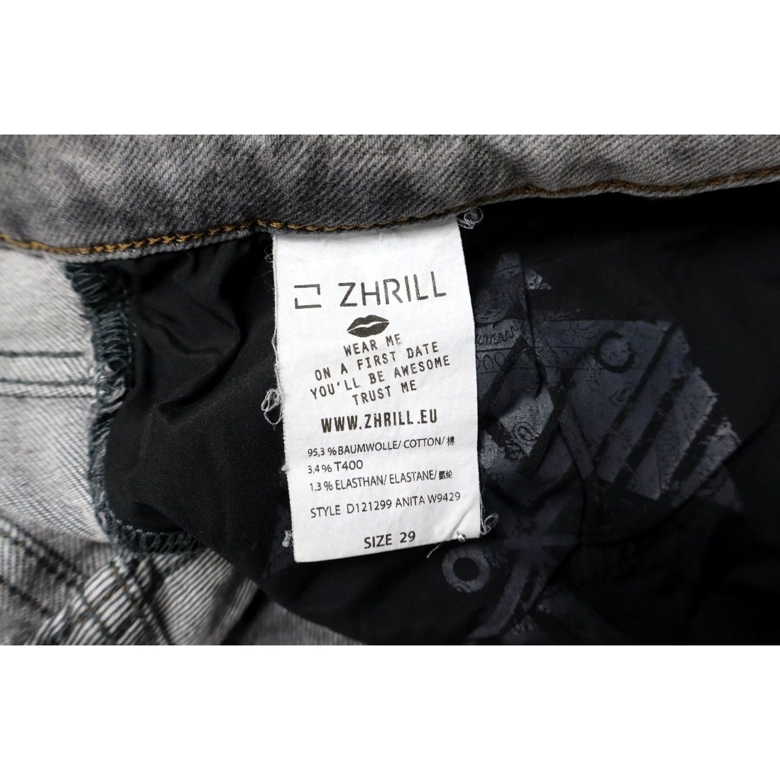 Vintage ZHRILL ANITA Jeans Women's W29 Grey Slim Fit Stretchy Zip Fly Whiskers Jeans Slim Womens W29 Grey Zip Fly Size 29" - 6 Thumbnail