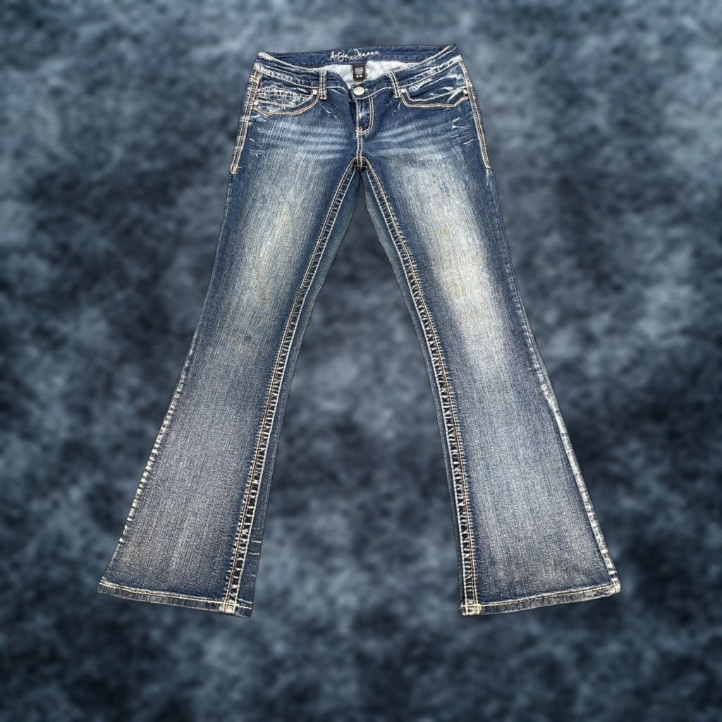 Vintage **Ariya Jeans Womens Blue Boot Cut Distressed Embroidered Stitch** User: Ariya Jeans Womens Blue Boot Cut Distressed Embroidered Stitch Size 32" / US 10 / IT 46 - 1 Thumbnail