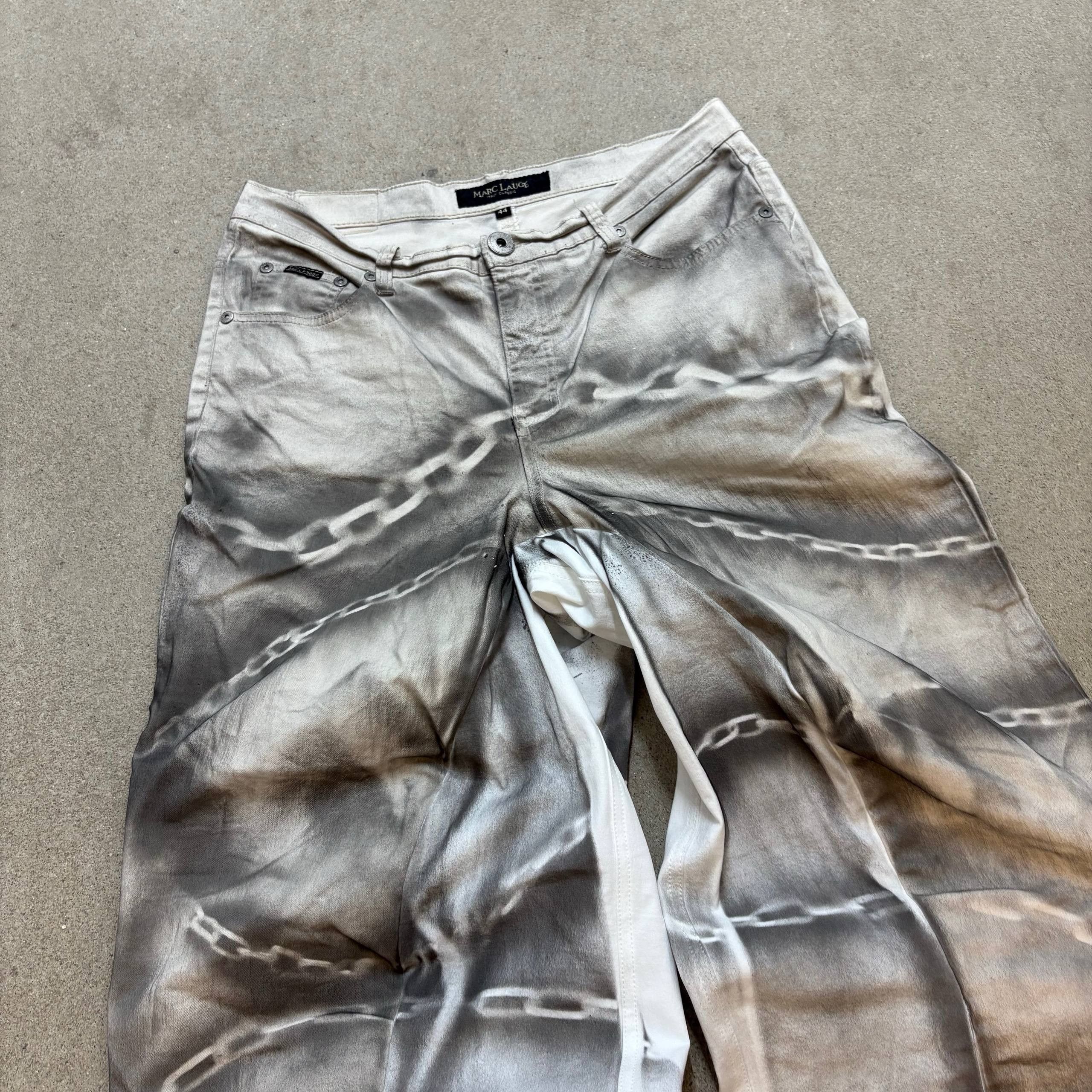 Japanese Brand White Baggy Distressed Jeans Size US 34 / EU 50 - 8 Thumbnail