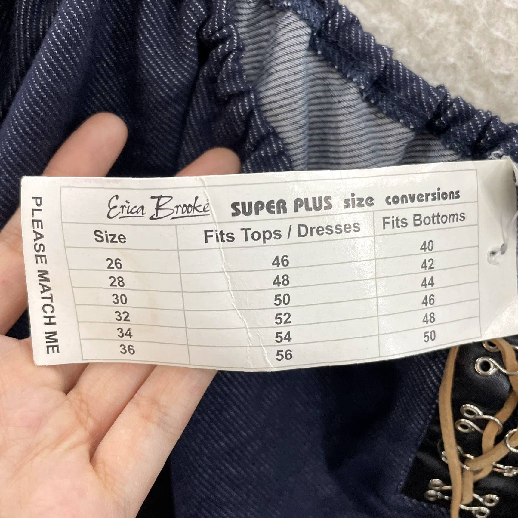Denime VINTAGE Erika Brooke Top Shirt 28 Plus Size Blue 90s Y2K Faux Denim Peasant Milkmaid Mens Womens Boys Girls Size 4XL / US 24-26 - 6 Thumbnail