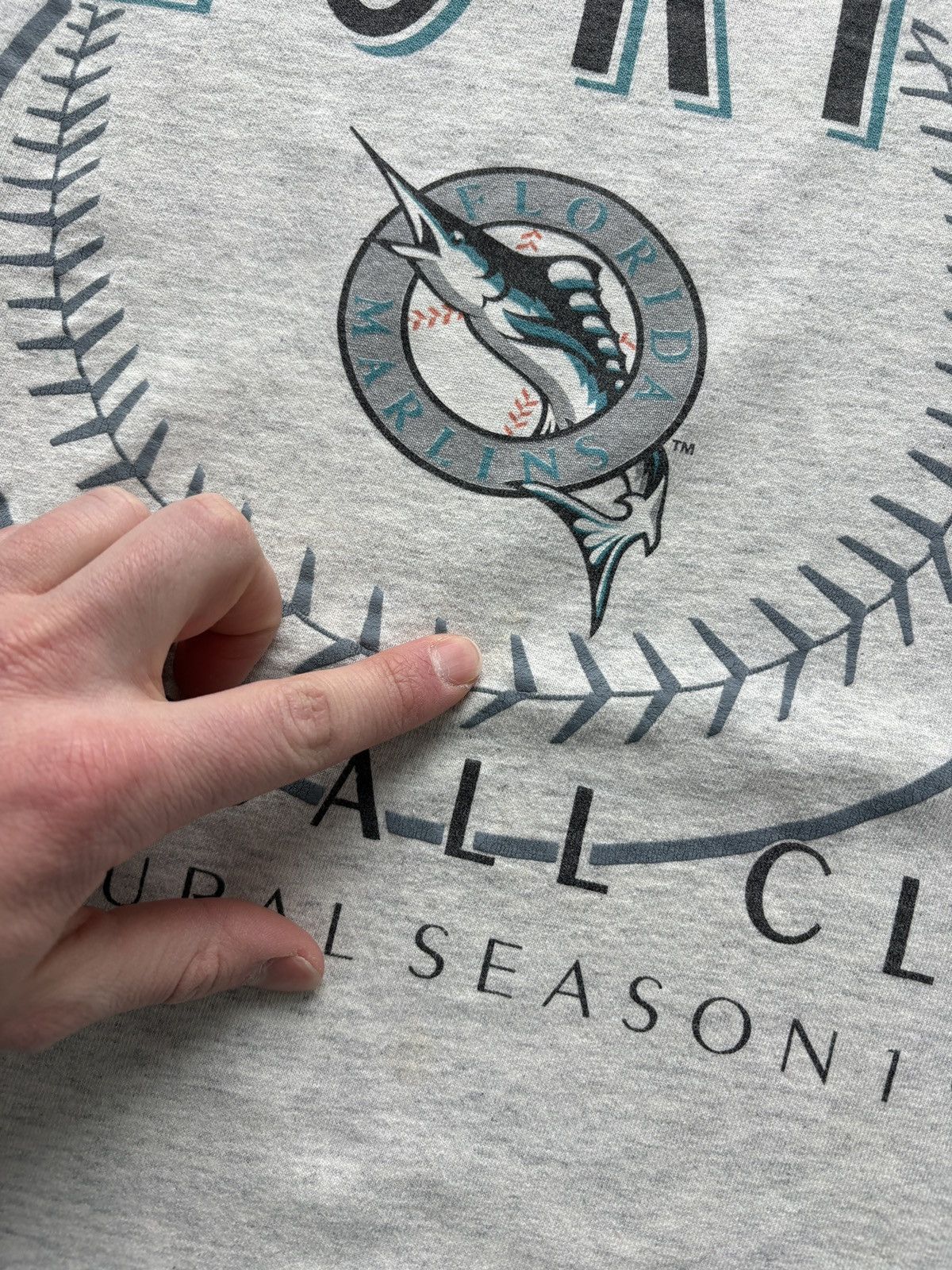 Salem Sportswear Vintage 90s Florida Marlins Graphic Tee Single Stitch Size US L / EU 52-54 / 3 - 7 Thumbnail