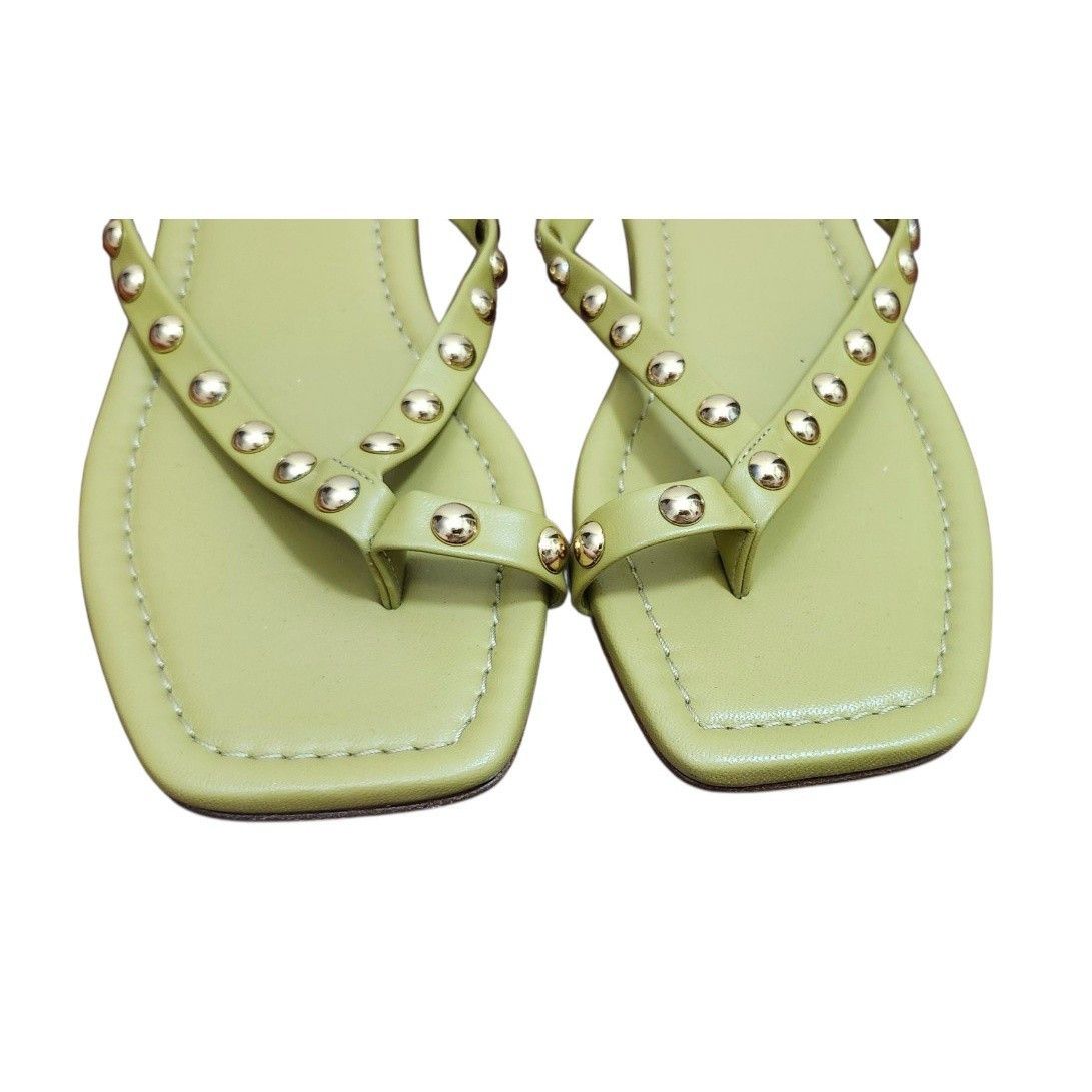 Ulla Johnson Ulla Johnson Olive Green Sandals Square Toe Crisscross Strap Size US 9.5 / IT 39.5 - 4 Thumbnail