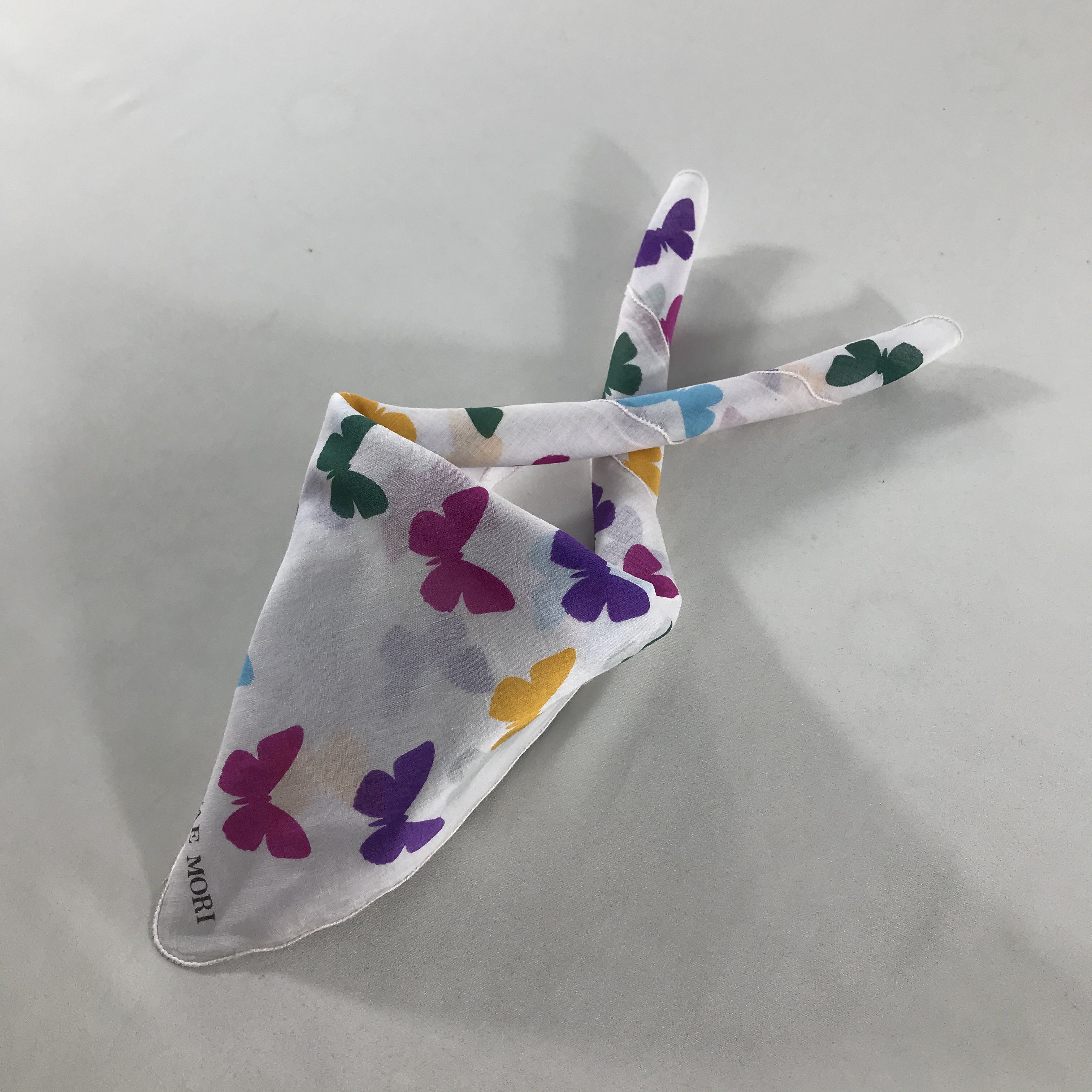 Hanae Mori × Vintage Hanae Mori Butterflies Handkerchief Neckerchief Bandana H25 Size ONE SIZE - 3 Thumbnail