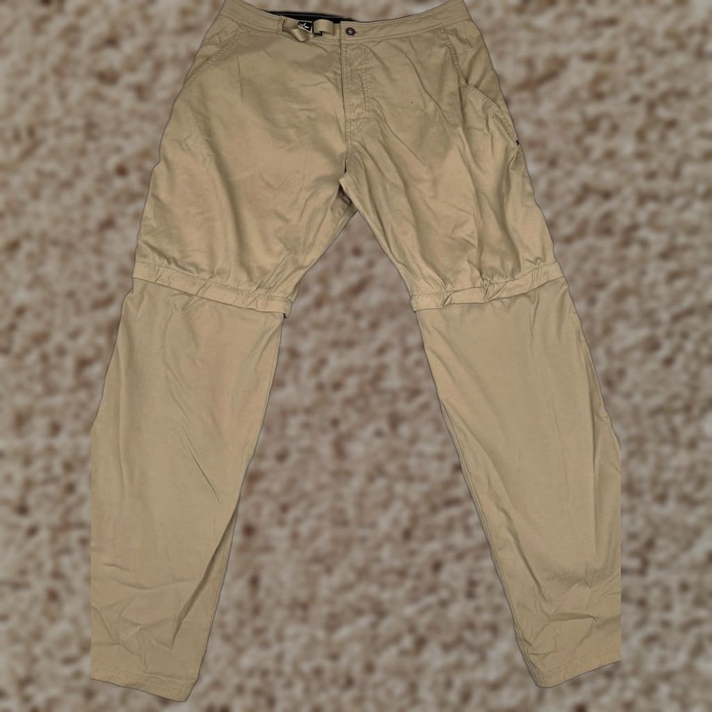 Prana PrAna Pants Mens Large Tan Hiking Outdoor Stretch Casual Trail Khaki Travel Size US 33 - 1 Thumbnail