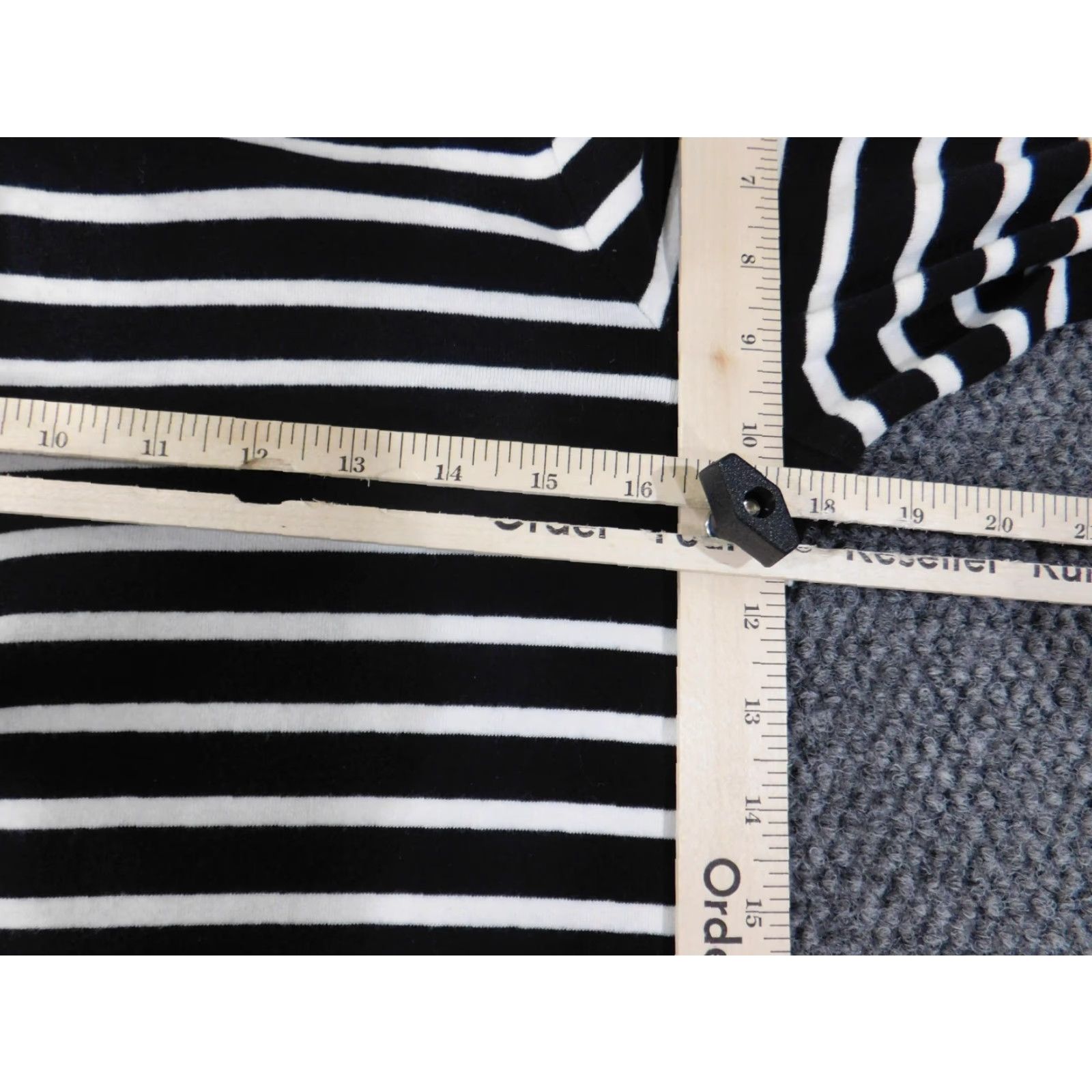 Ralph Lauren Lauren Ralph Lauren Blouse Shirt Knit Cotton Zip Long Sleeve Black Striped M Womens Regular Modern Basic Casual Size M / US 6-8 / IT 42-44 - 5 Thumbnail
