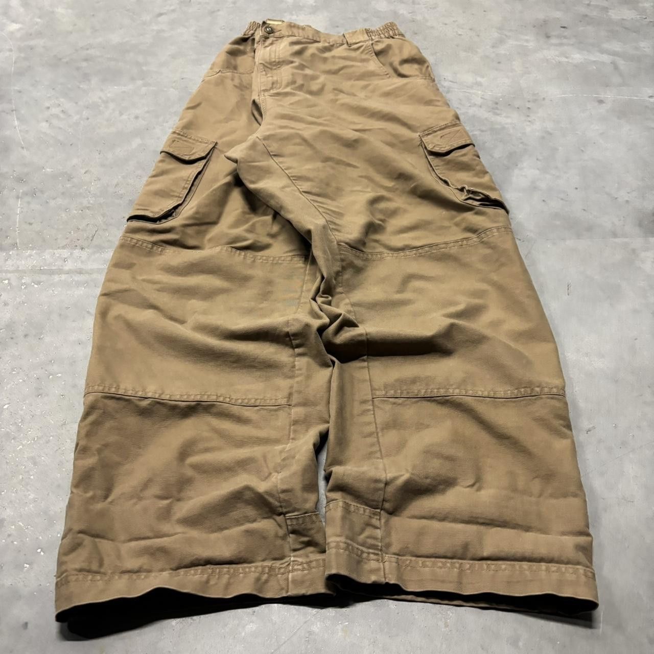 Japanese Brand × Vintage Crazy Vintage Y2K/2000s Baggy Khaki Brown Skater Style Cargo Pants! Size US 40 / EU 56 - 3 Thumbnail
