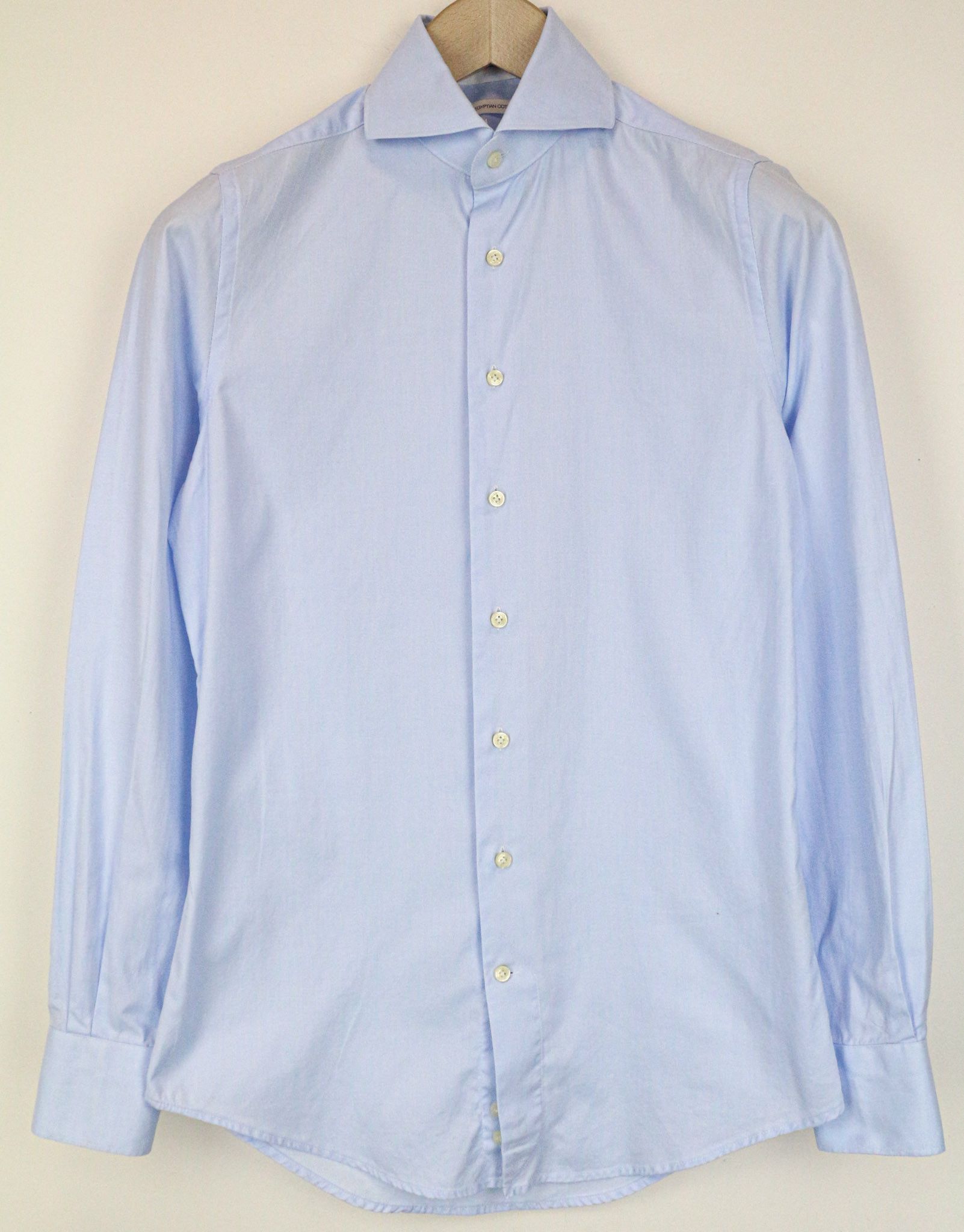 Suitsupply 35/13 1/2 Slim Blue Cotton Cutaway Shirt 79454 Size 34R - 1 Thumbnail