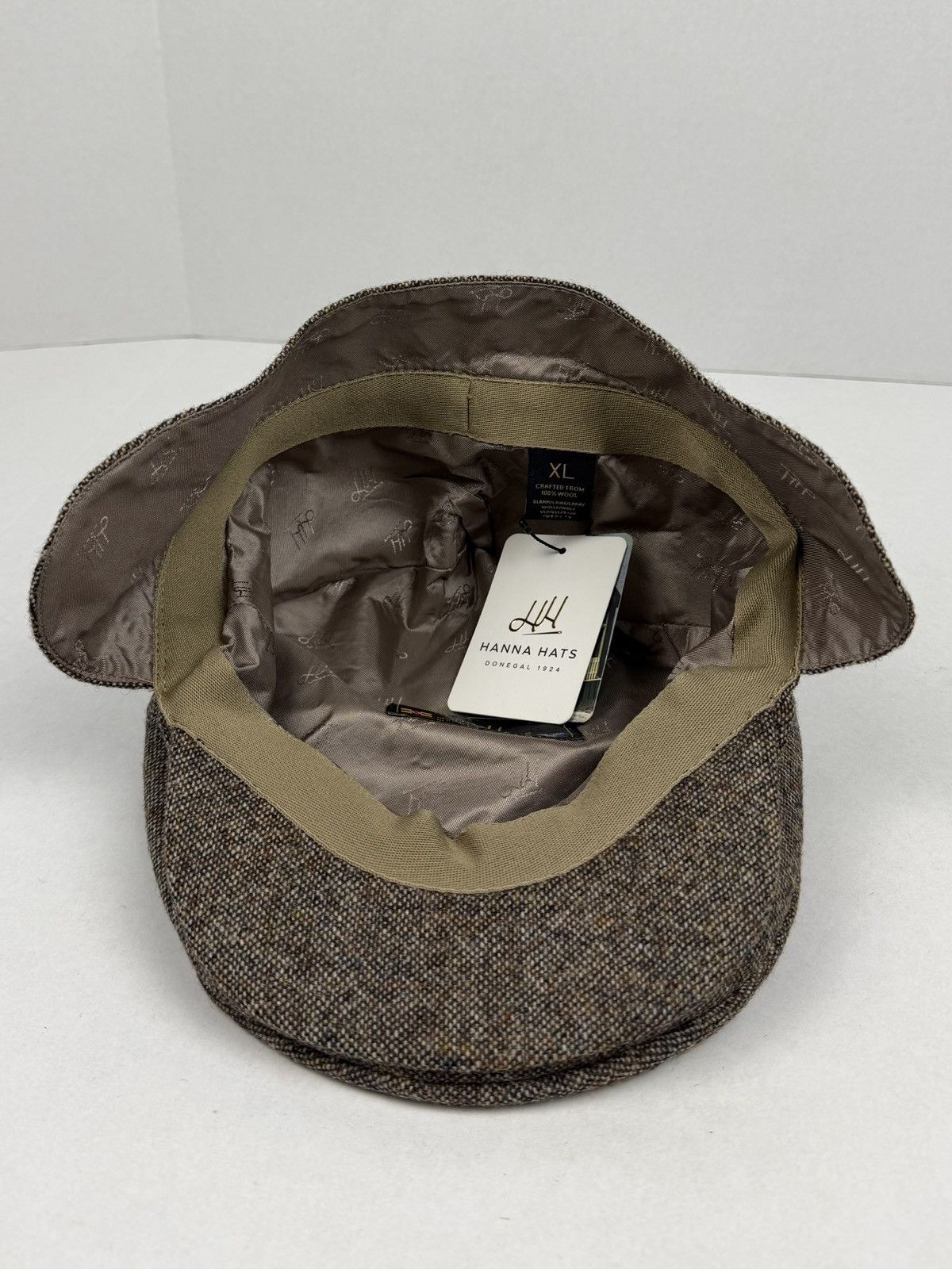 Other Hanna Hats Donegal Tweed Touring Flat Driving Cap Ear Flaps Size ONE SIZE - 10 Thumbnail